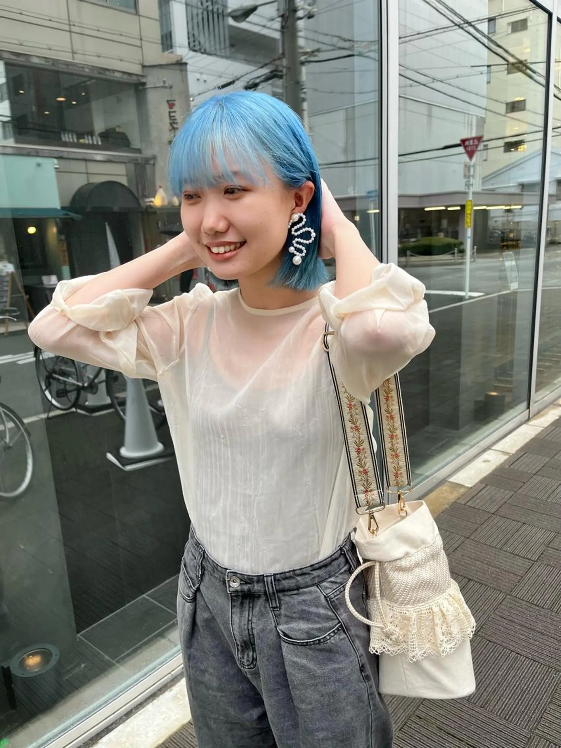 ショート カラー ブルーカラー ダブルカラー ハイトーンカラー ボブ ヘアカラー トリートメント ショート/パーマ/ カラー/FUKOのヘアスタイル