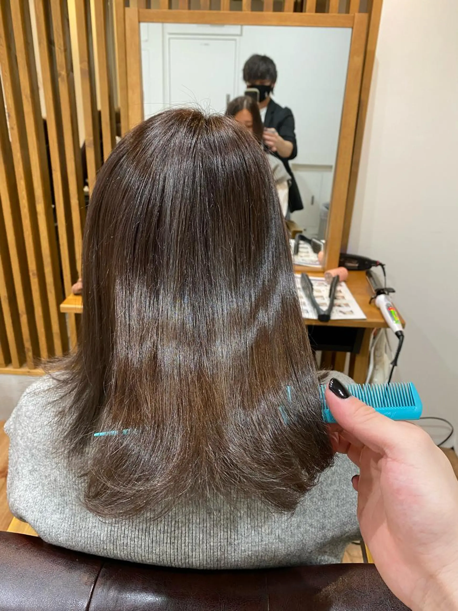 ミディアム カラー 髪質改善&縮毛矯正 カット/soyaのヘアスタイル