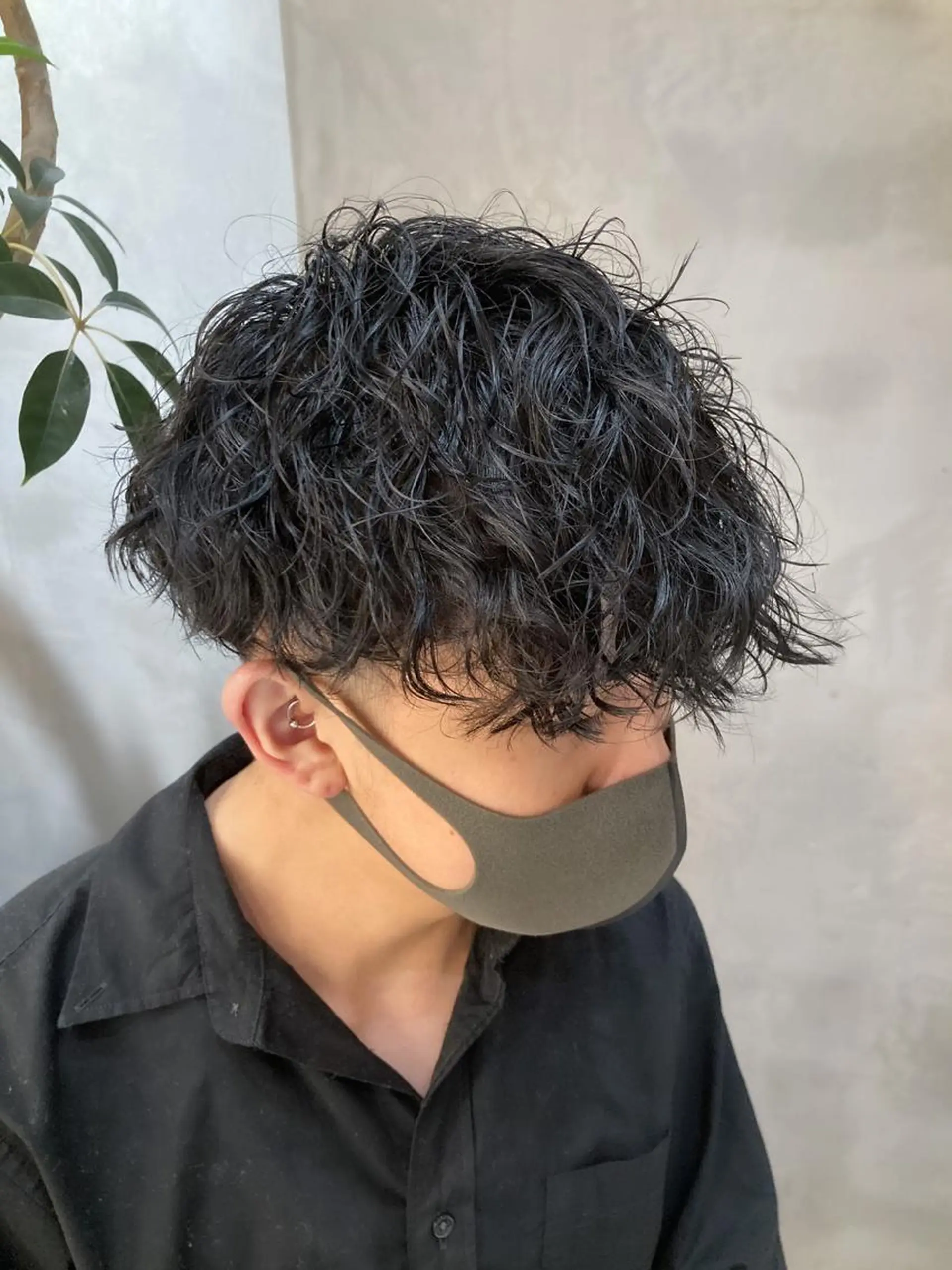 ショート パーマ メンズ マッシュ 波巻きスパイラルパー マ/シャドウパーマ駿のヘアスタイル