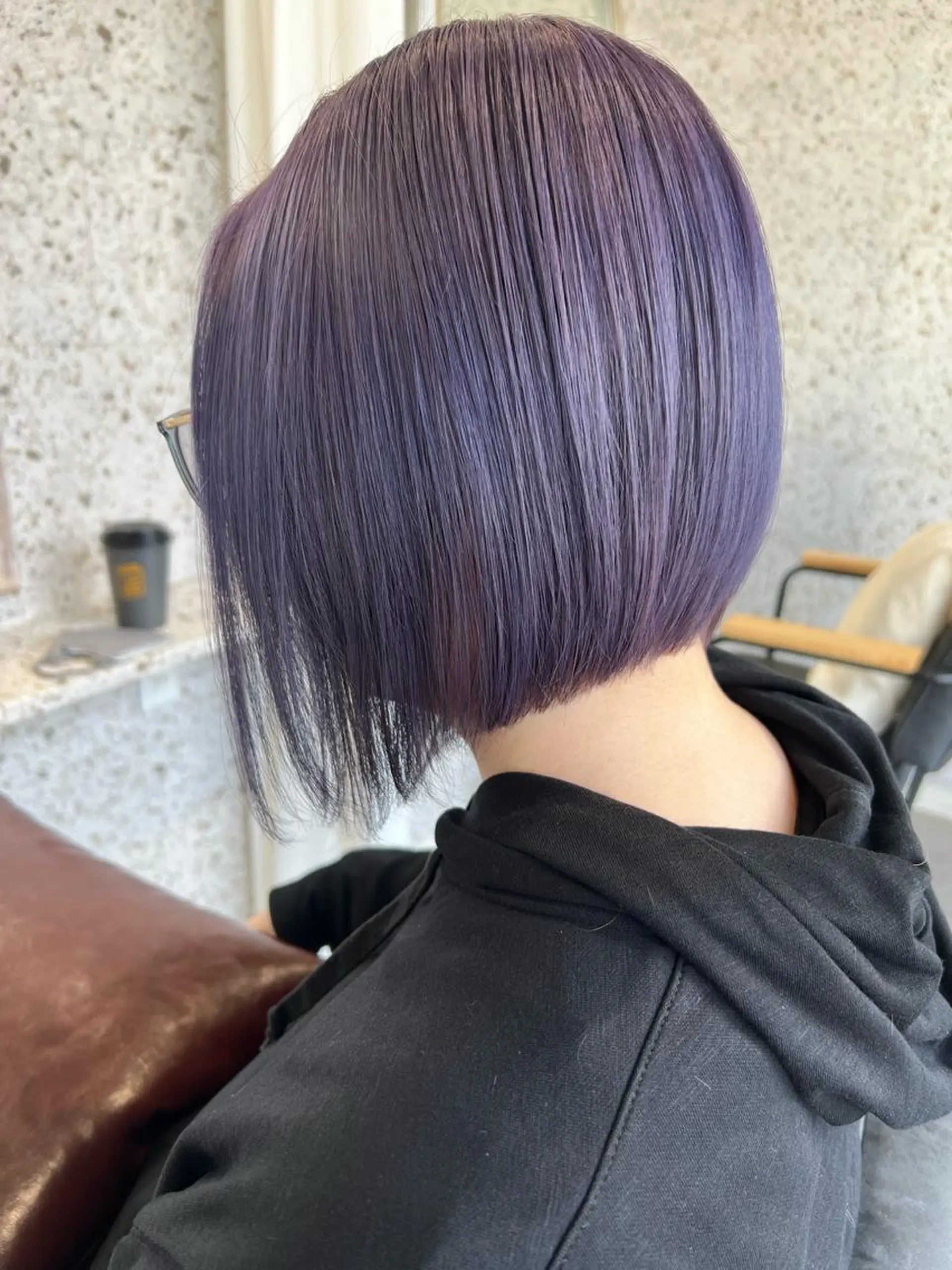 ミディアム カラー バレイヤージュ ブリーチ ブルーカラー ブルーバイオレット ケアブリーチ カット ヘアカラー トリートメント lani ブリーチ /ダブルカラーのヘアスタイル