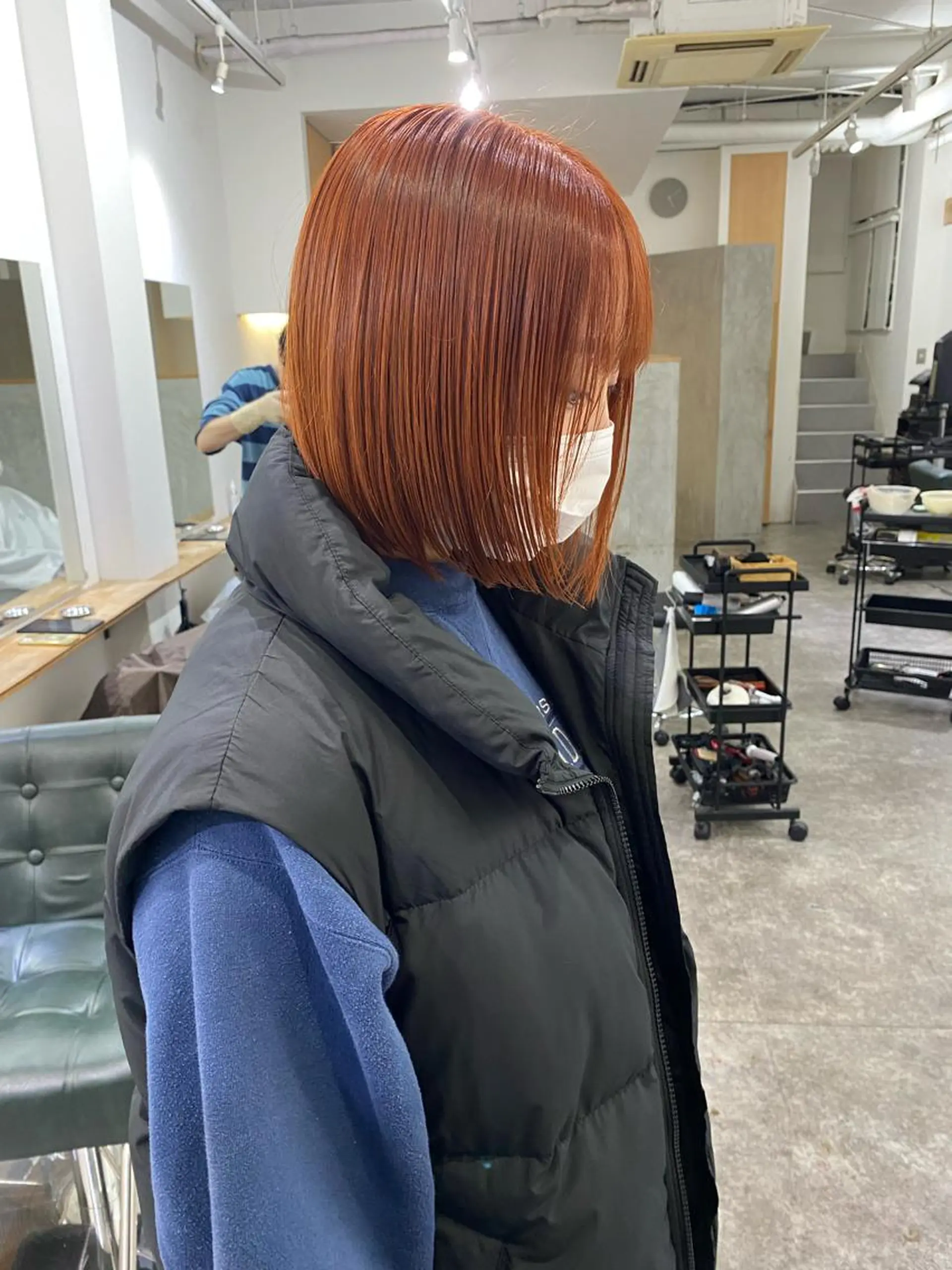 ショート カラー ブラウンカラー オレンジ オレンジブラウン カット ヘアカラー トリートメント 森貴裕/ベージュ/ パーマ/オリーブのヘアスタイル