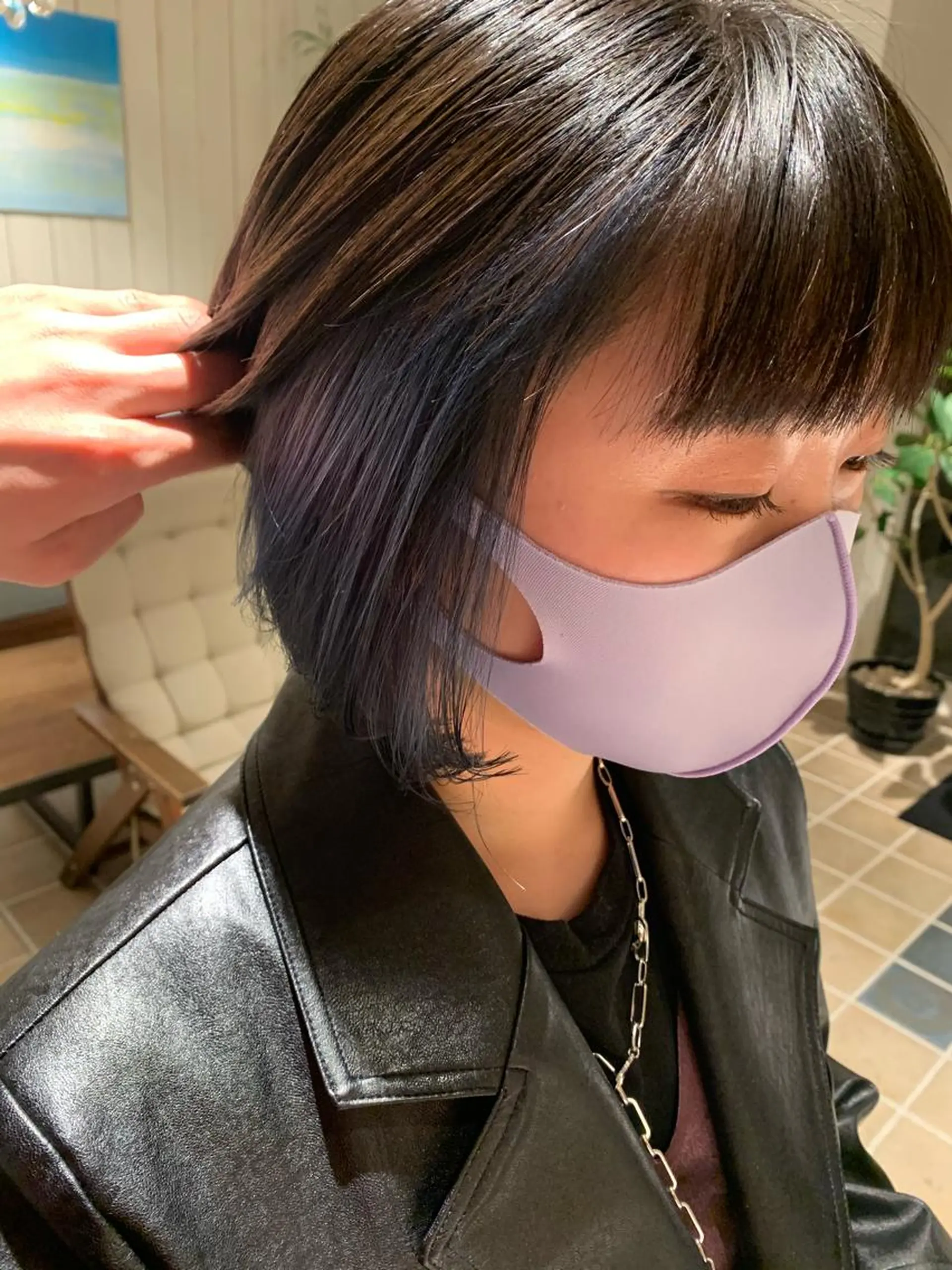ショート カラー アッシュ アッシュグレー ブリーチ 【ロングウルフカット 姫カット】伊藤裕哉のヘアスタイル