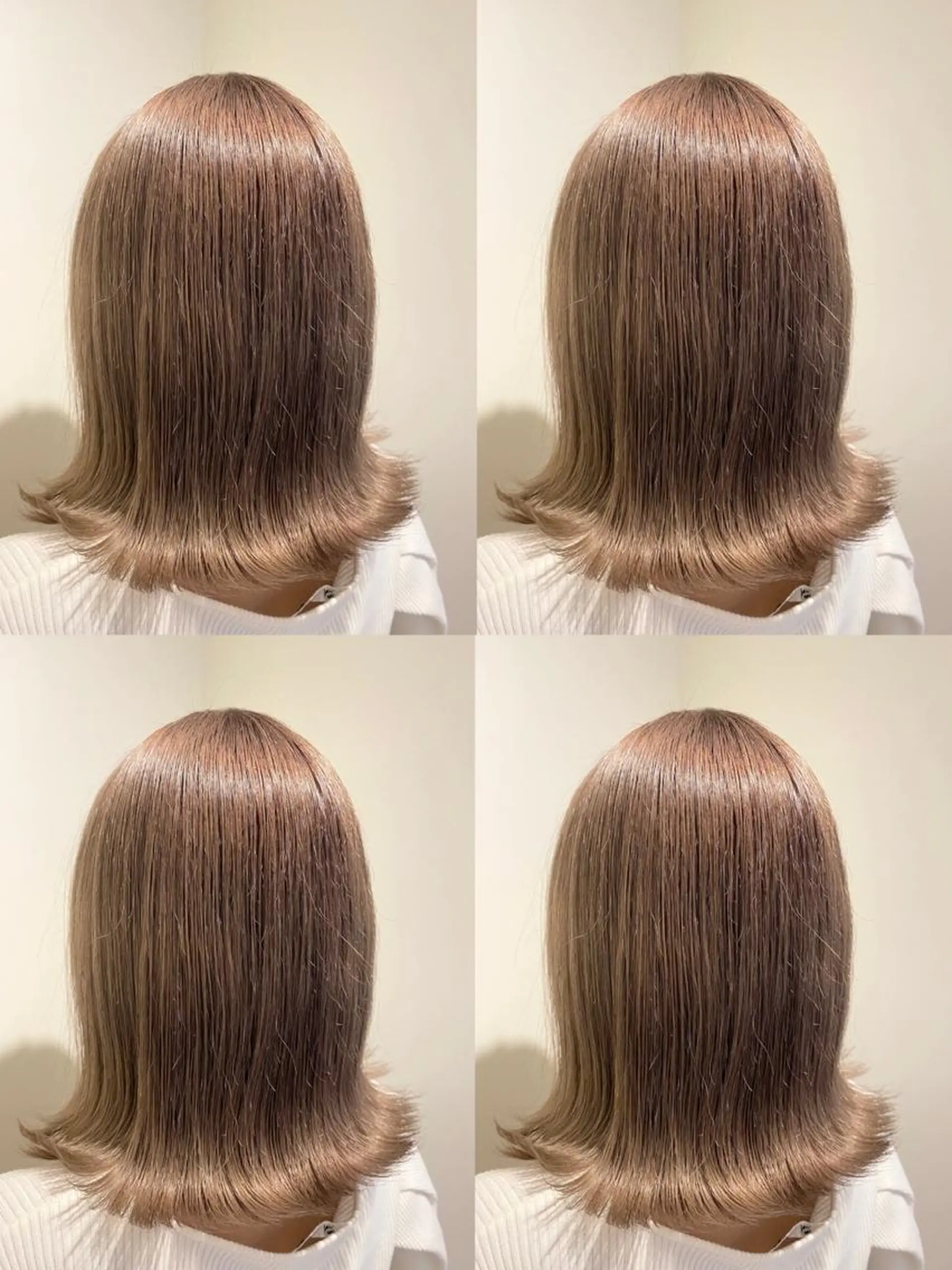 セミロング カラー 金島 青のヘアスタイル