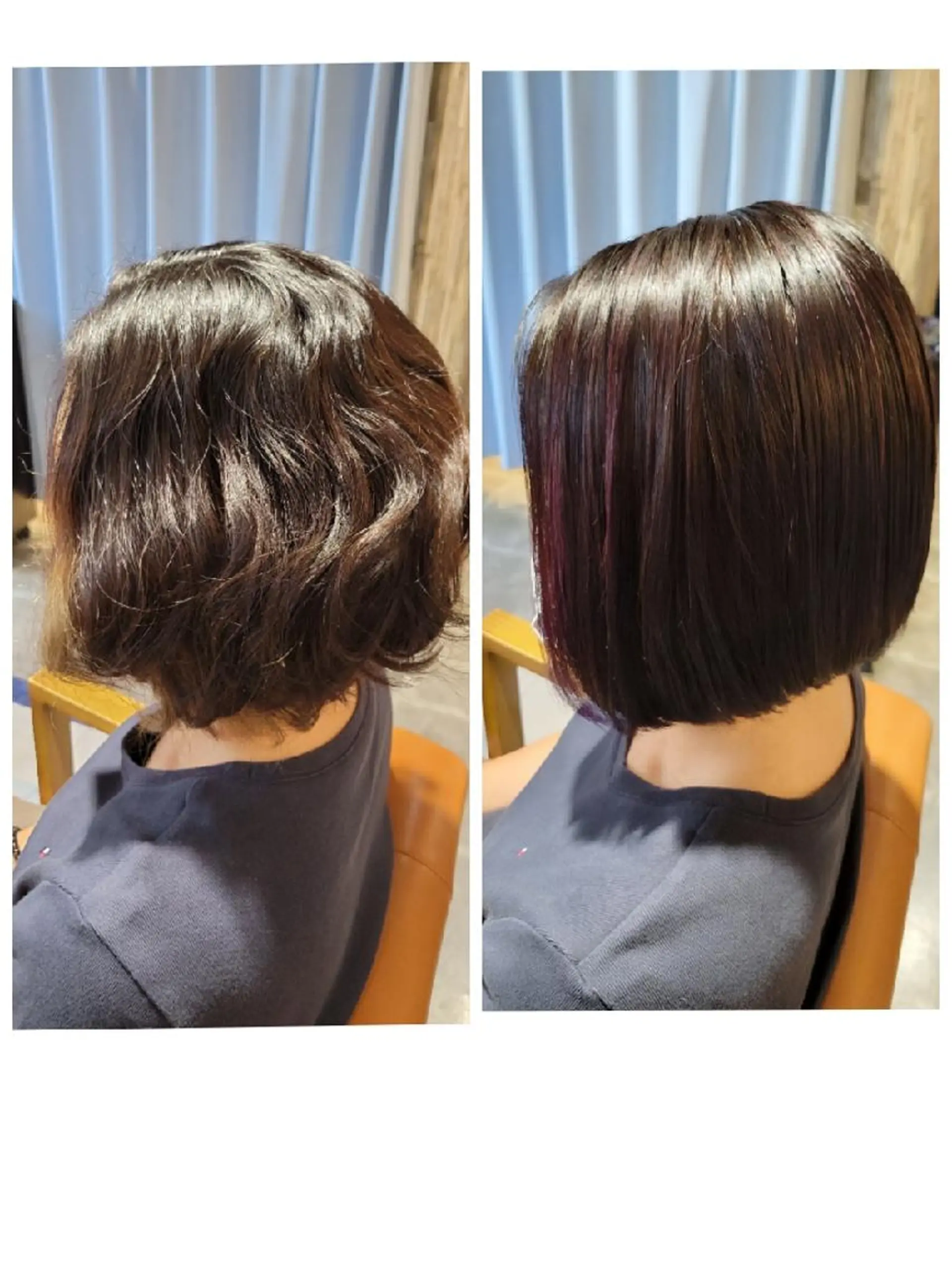 ミディアム カット ヘアカラー 縮毛矯正 トリートメント alushe 岡 陽子のヘアスタイル