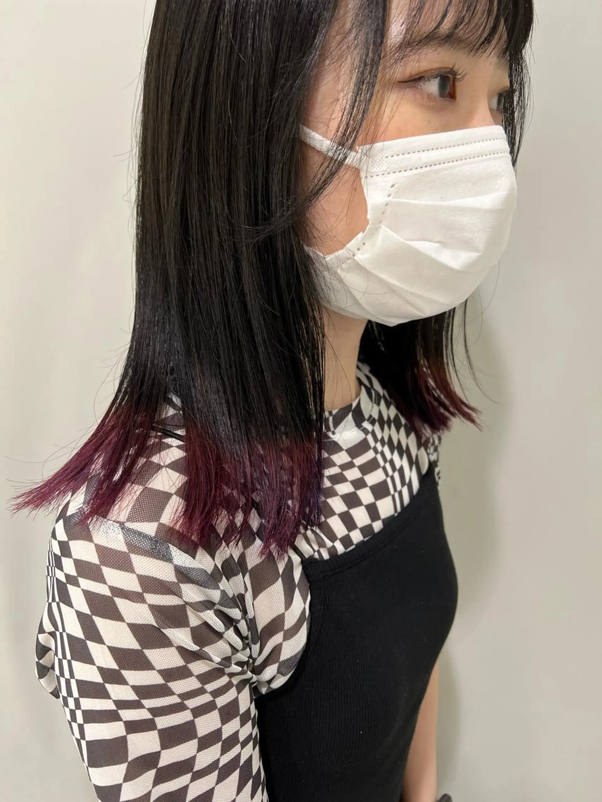 セミロング カラー ヘアアレンジ ラベンダーカラー 加藤 綾華のヘアスタイル