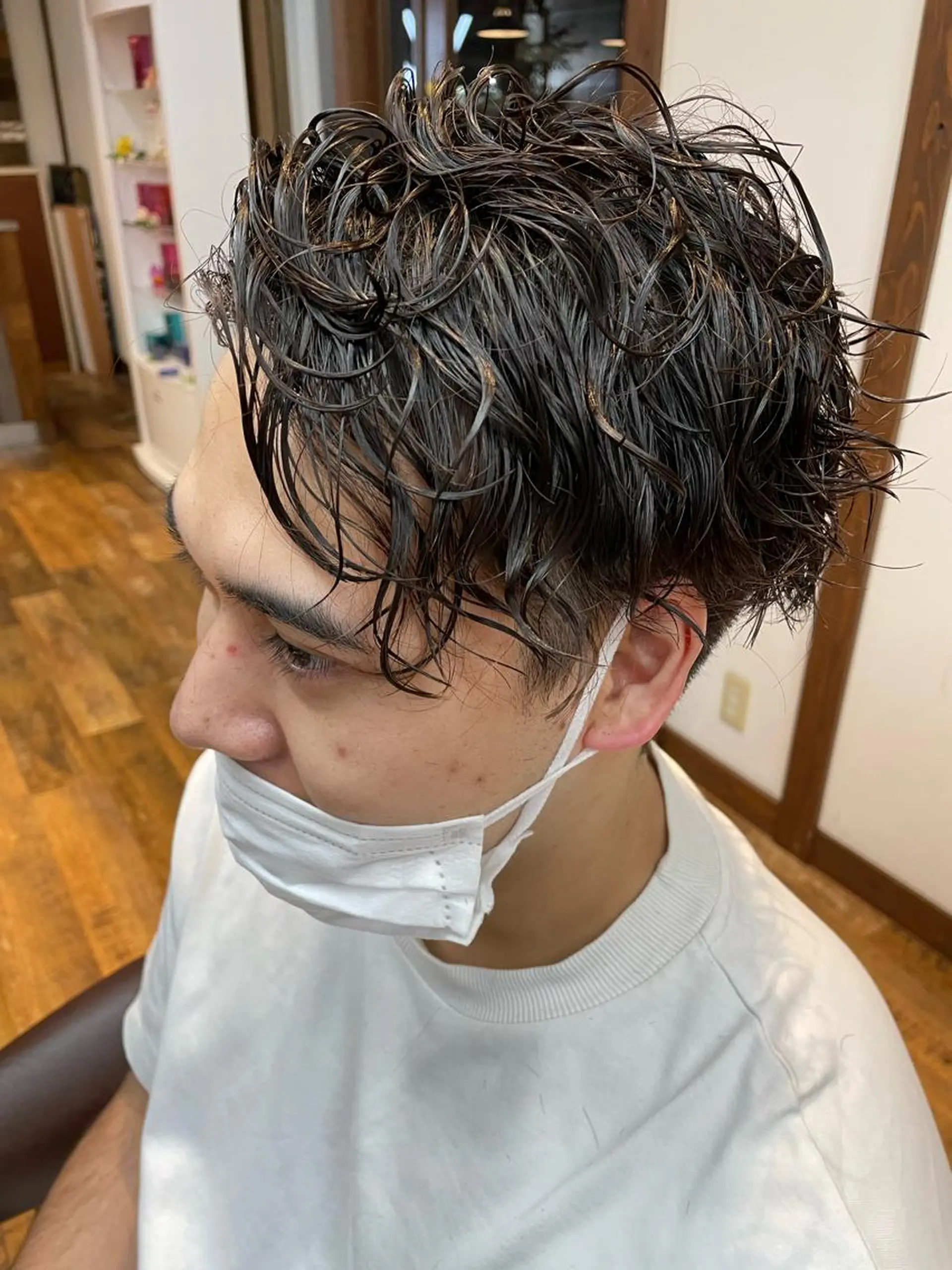 パーマ メンズ カット パーマ 林 侑弥のヘアスタイル