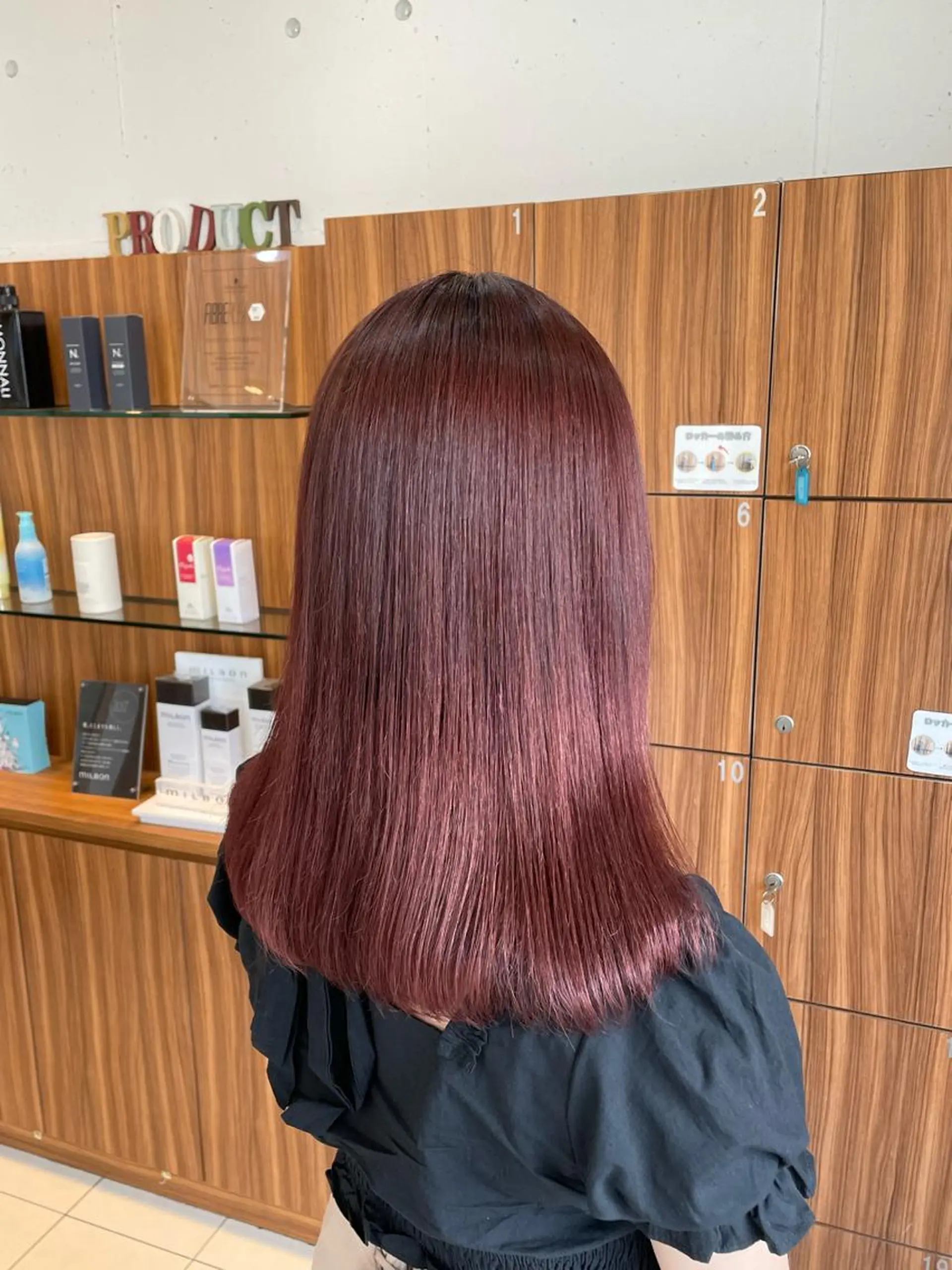 セミロング カラー ブリーチ ブリーチなしカラー ピンクカラー バイオレットカラー ☪︎⋆ hair & eye yuka˚✩のマツエク・マツパデザイン