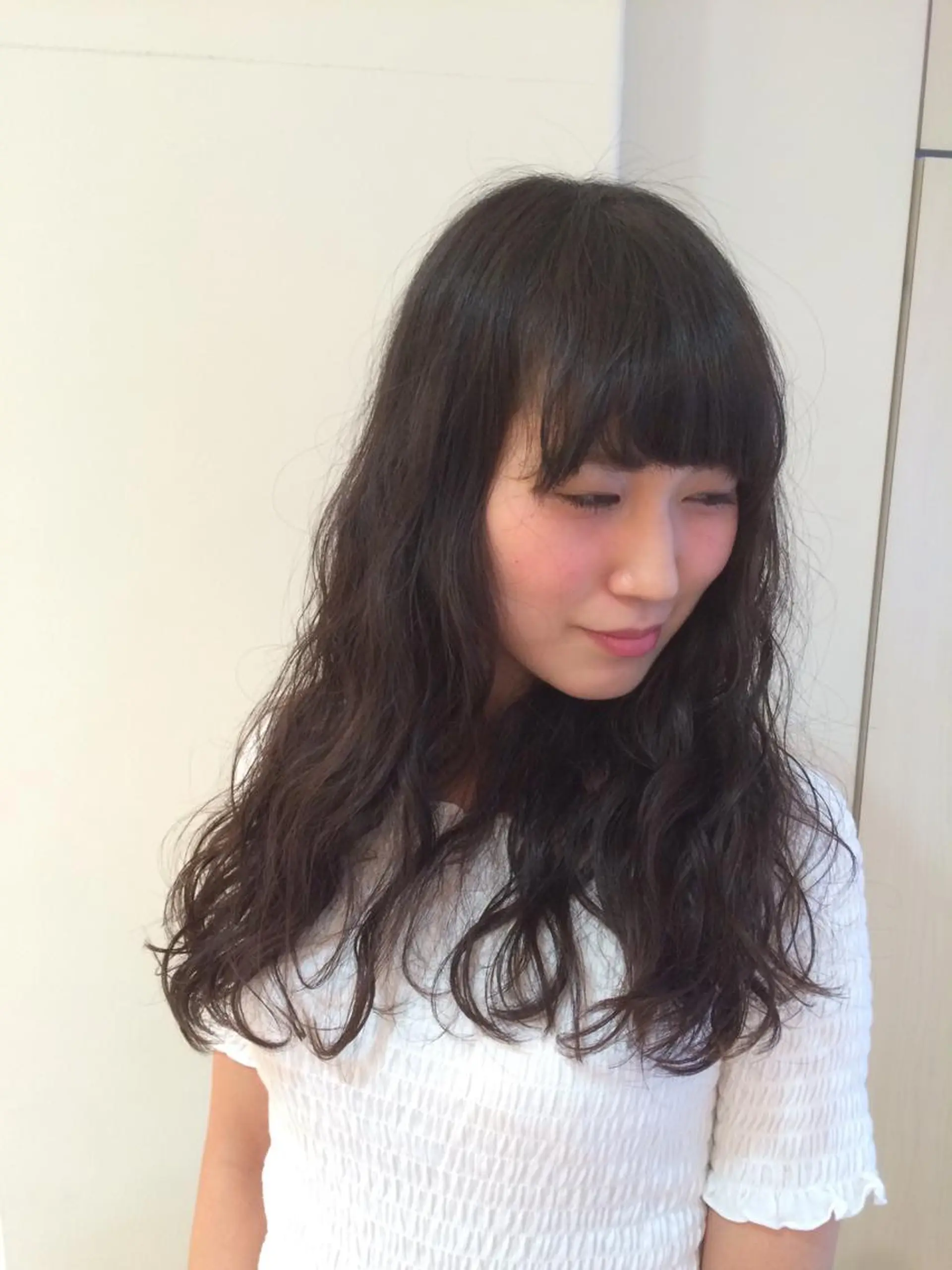 セミロング ロング パーマ セミロングパーマ タジマ ヤスヒサのヘアスタイル