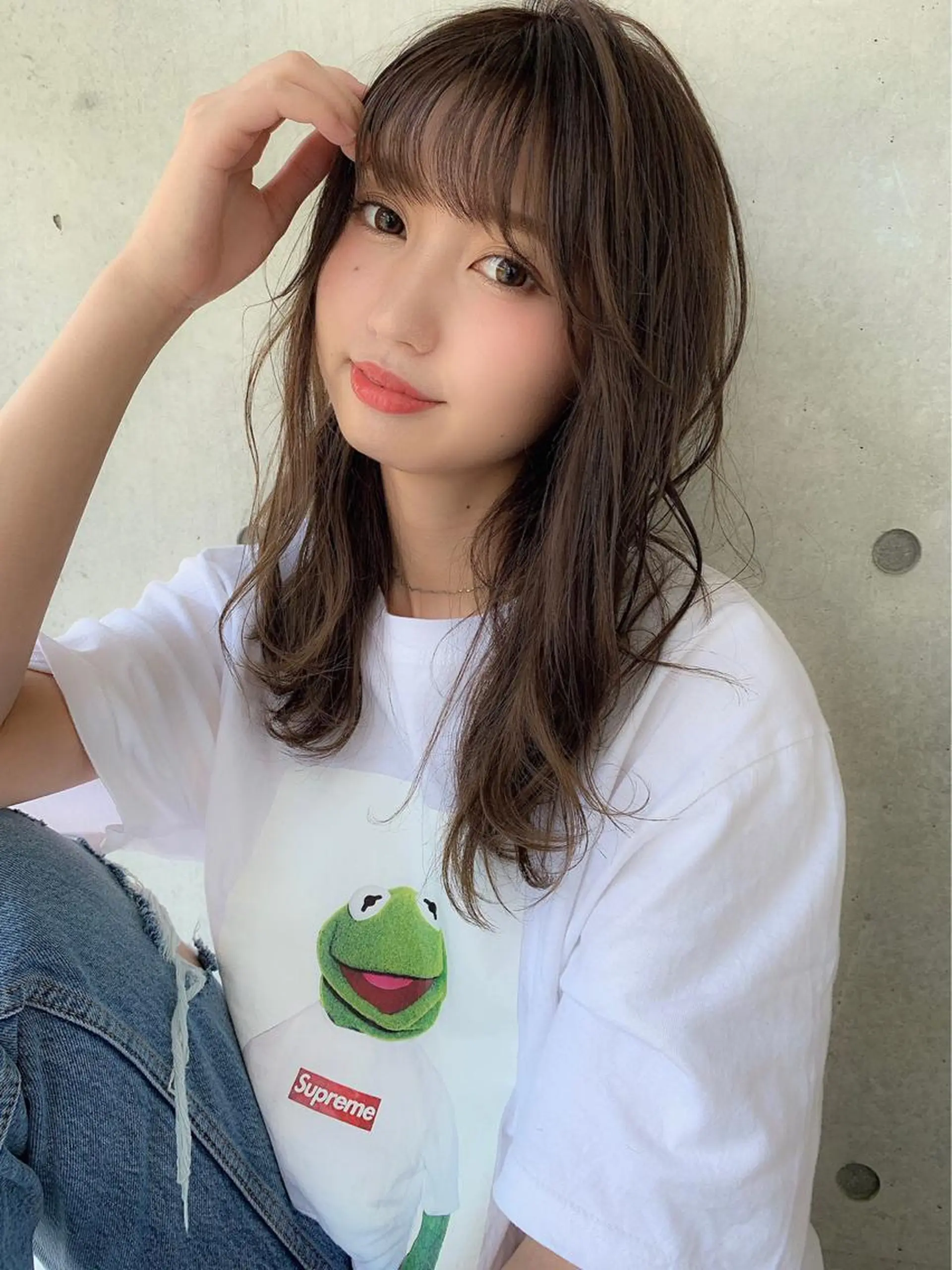 セミロング カラー パーマ オルチャンヘア ヘアカラー トリートメント ♡モテ髪/似合わせ♡ 透明感/JUICE♡のヘアスタイル