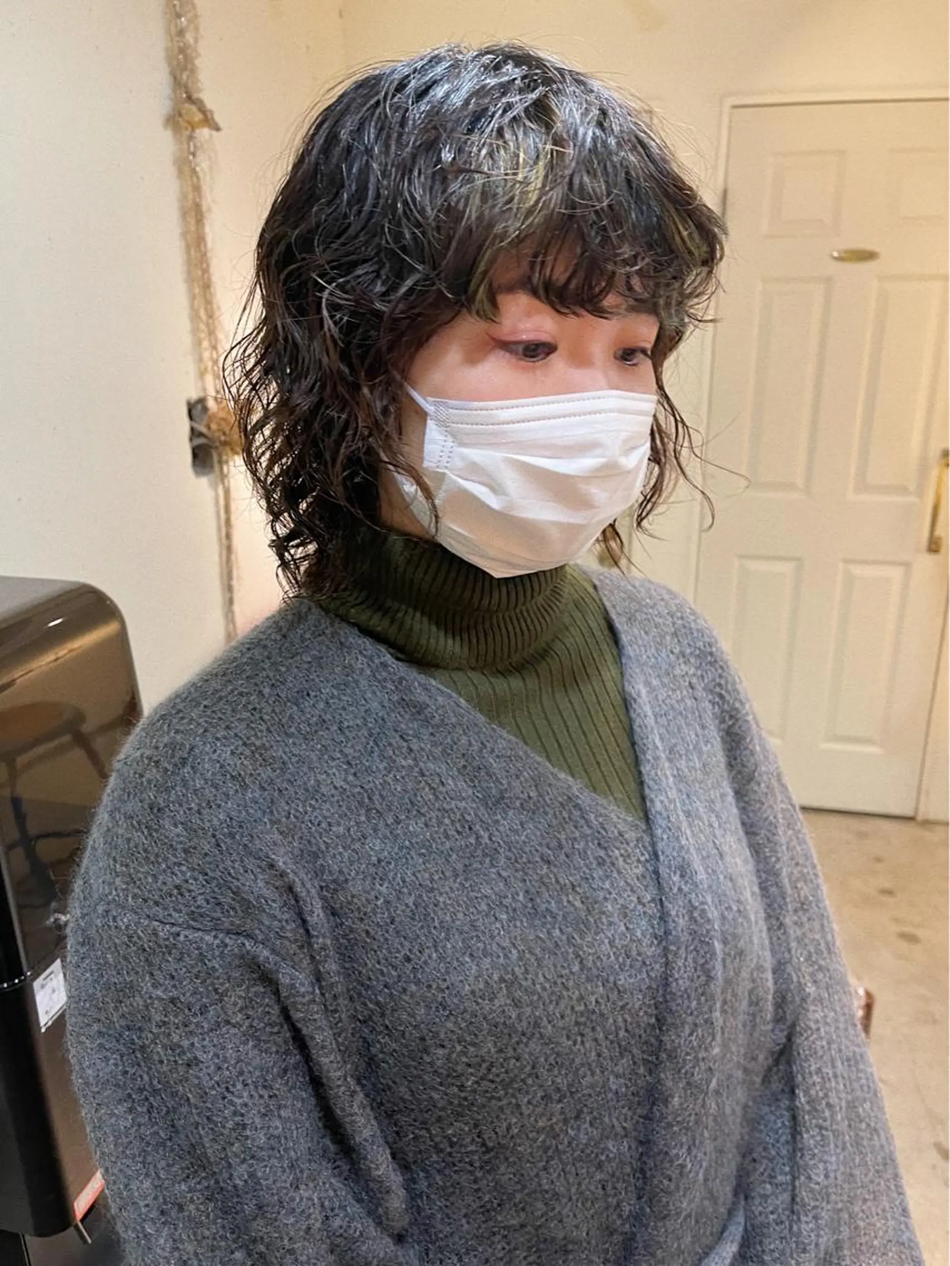 ミディアム パーマ ミディアムパーマ ハイライト レイヤーカット ❏アンニュイパーマ 川原畑 拓也❏のヘアスタイル