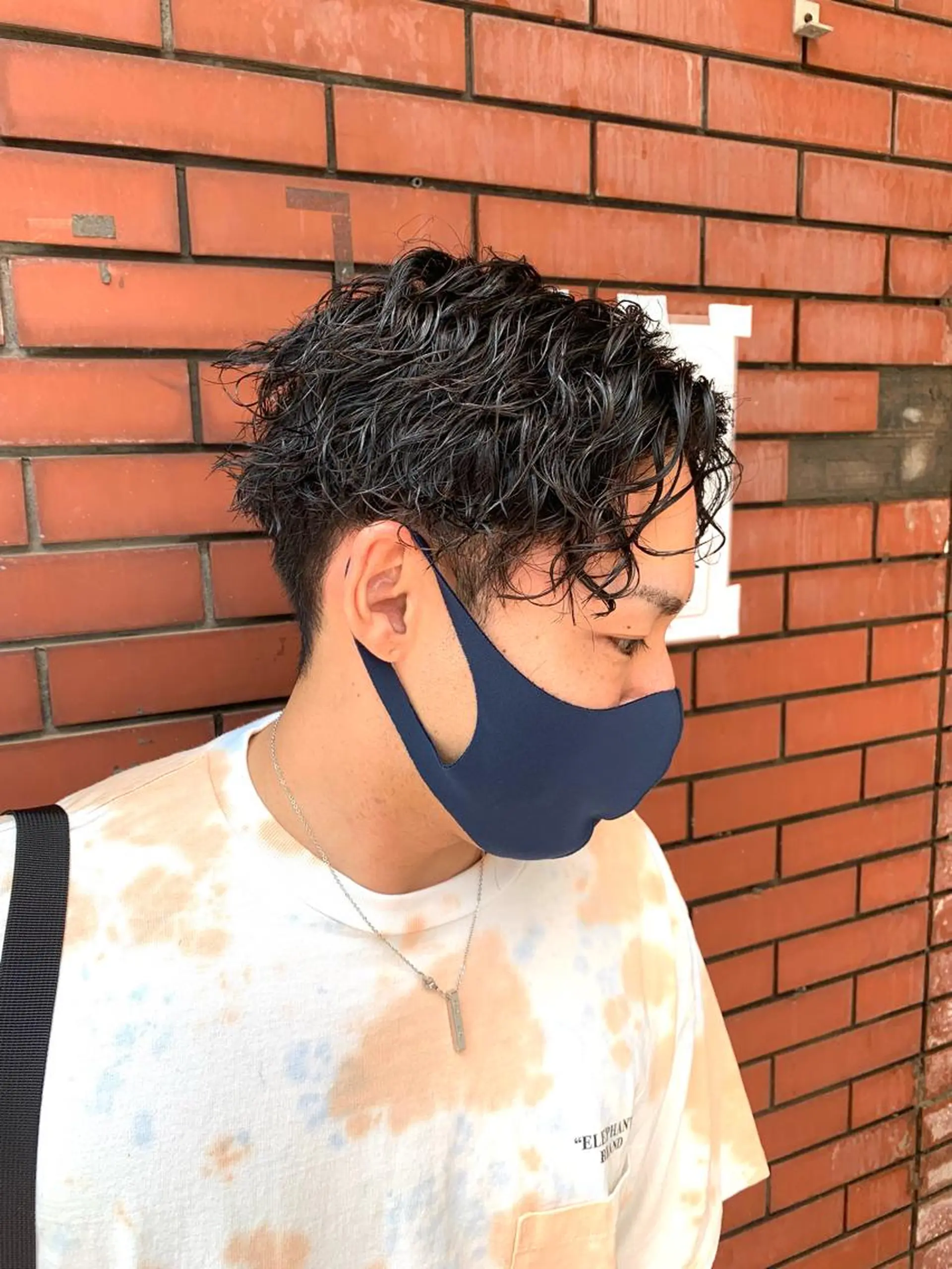 パーマ メンズ スパイキーパーマ 柏NO1 藤本葉のヘアスタイル