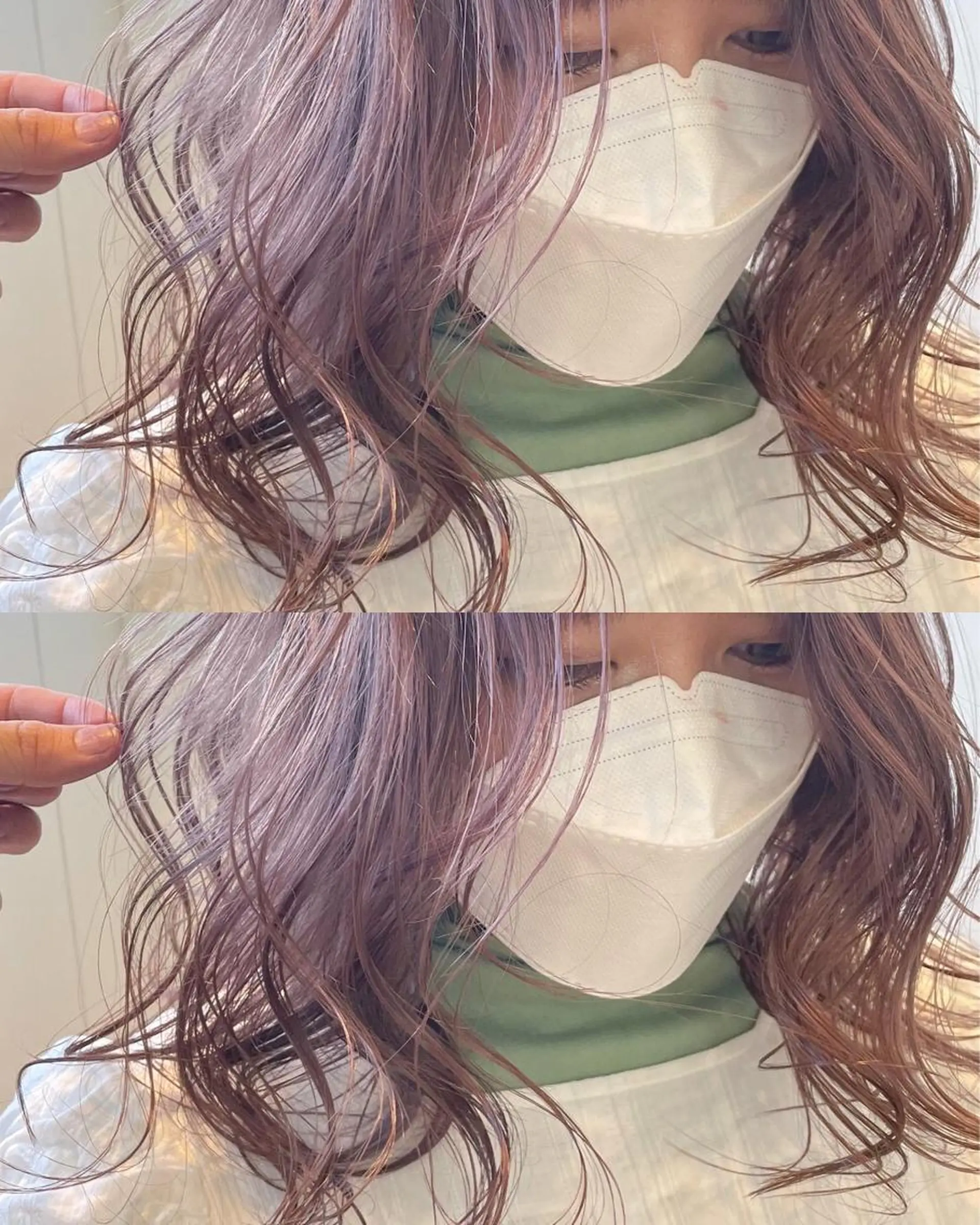 ミディアム カラー グレージュ ラベンダーカラー ラベンダーグレージュ ラベンダーグレー 💜ハイトーン💛 マジカルかいちゃんのヘアスタイル