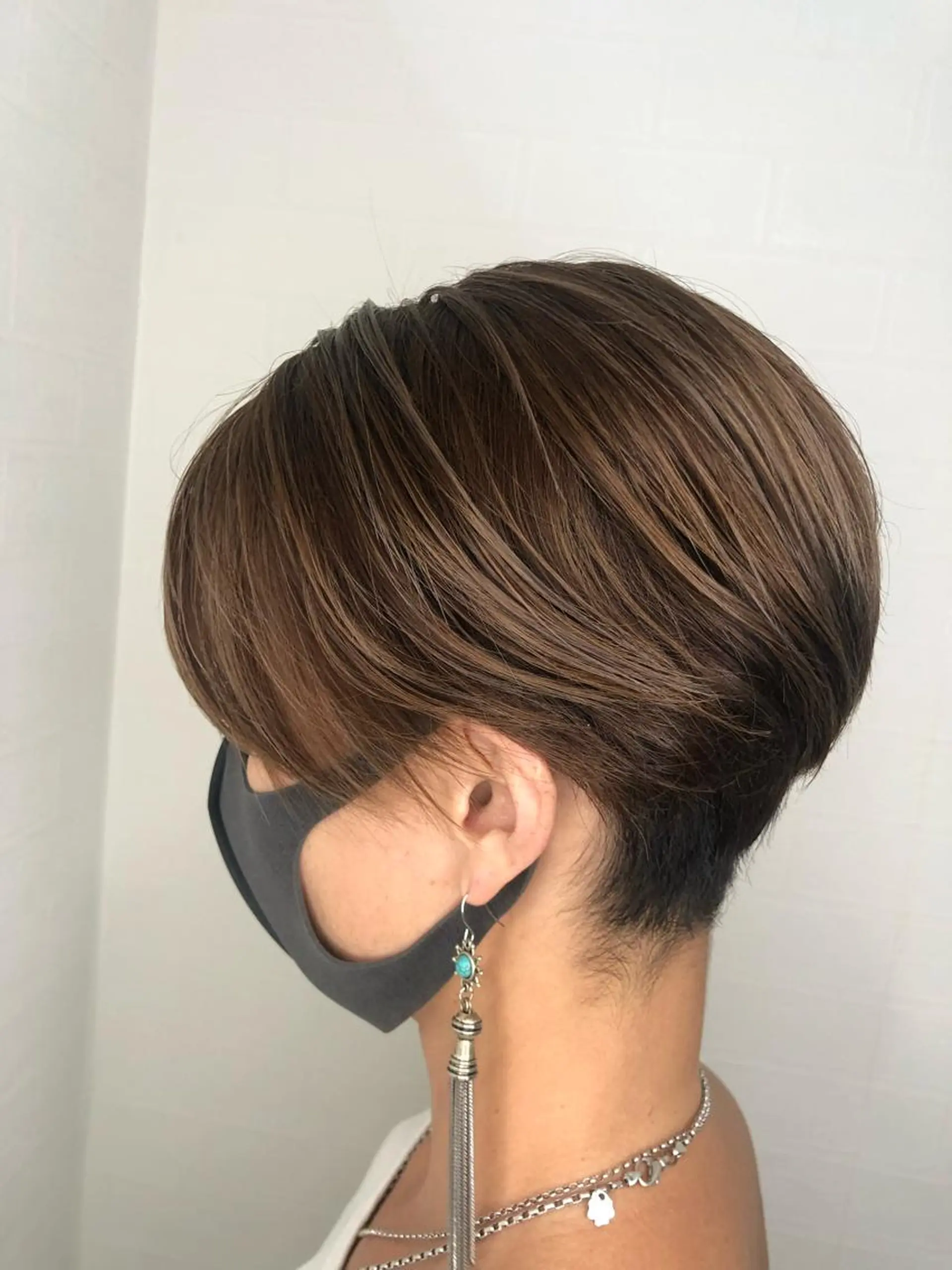 ショート カラー ブラウンカラー ショートヘア 髪質改善ストレートo rメンズスタイル今岡のヘアスタイル