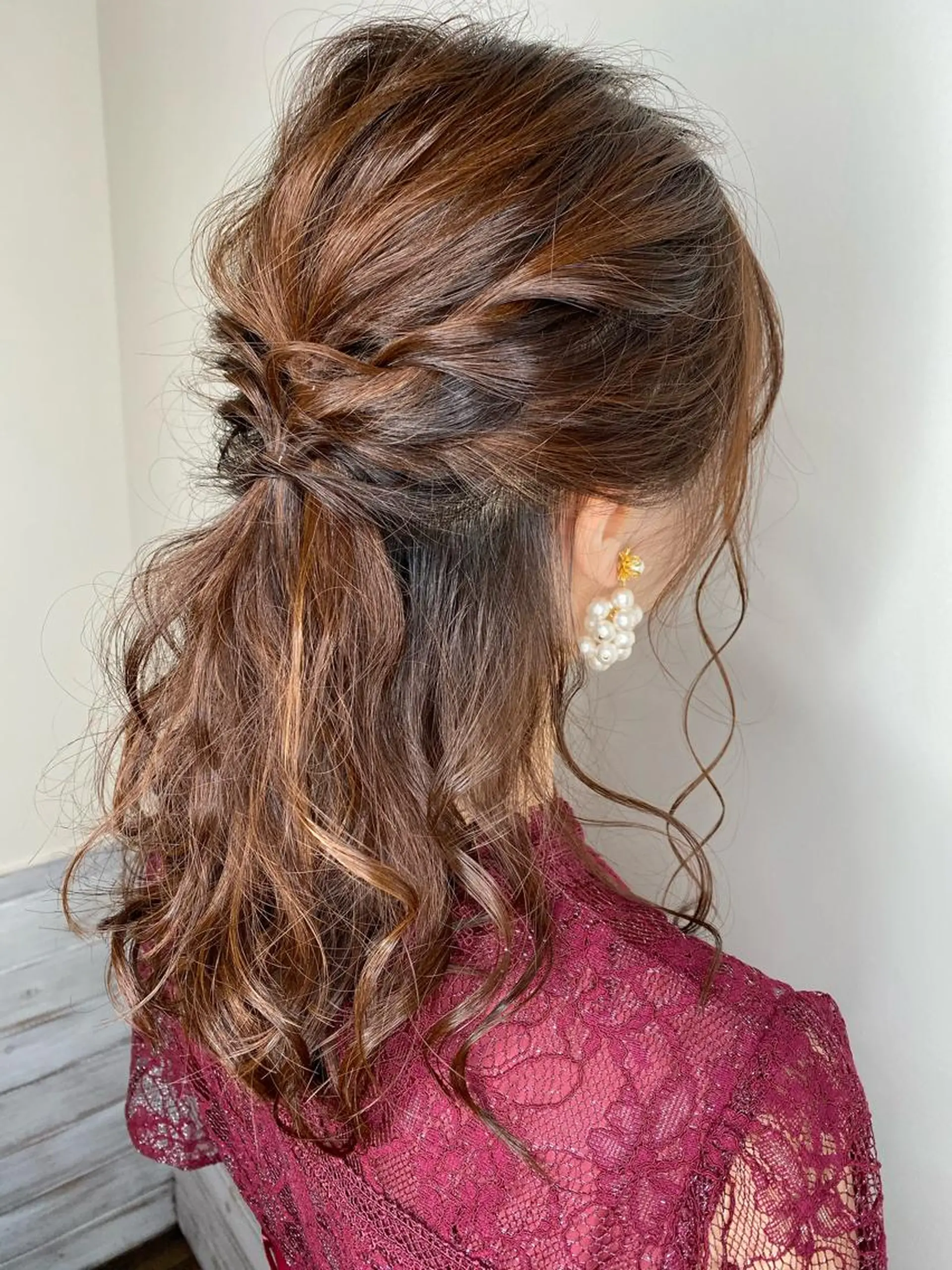 ヘアアレンジ ハーフアップ カラー特化サロン茶屋 町Furukuboのヘアスタイル