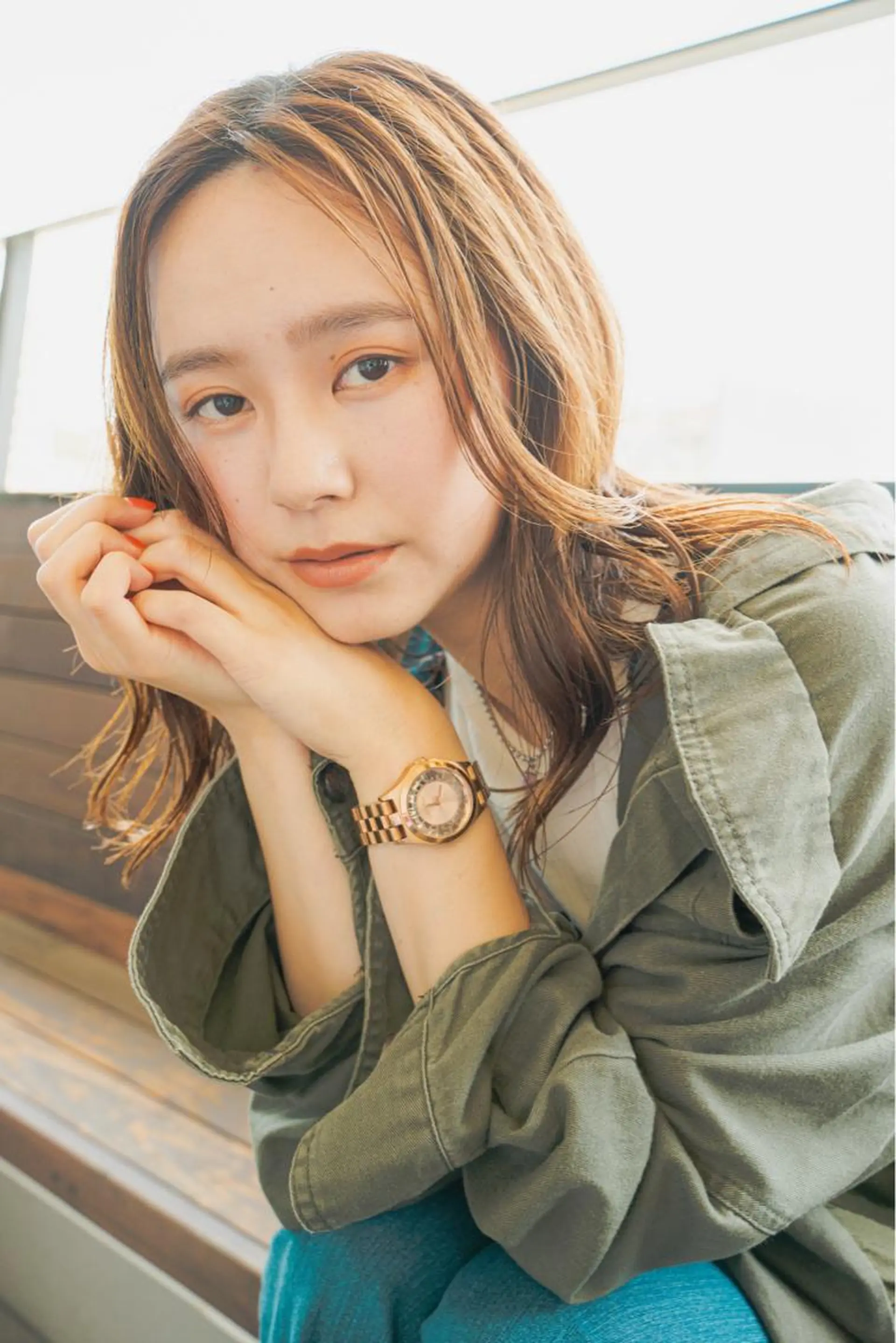 ミディアム 柳下 涼のヘアスタイル