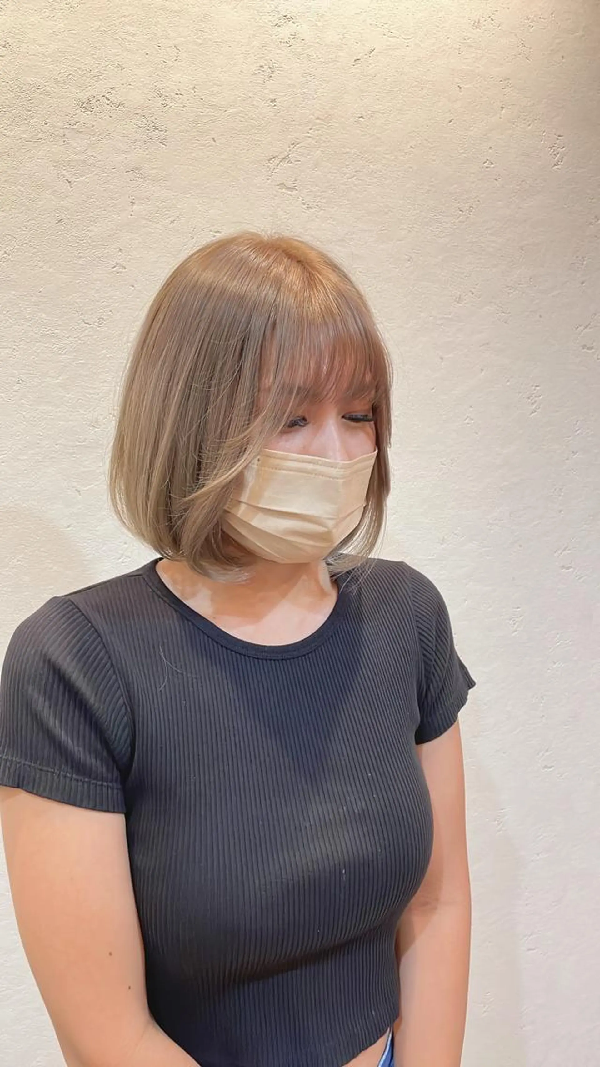 セミロング カット ヘアカラー 🌹ハッシュカット、 レイヤー韓国ヘア🌹のヘアスタイル