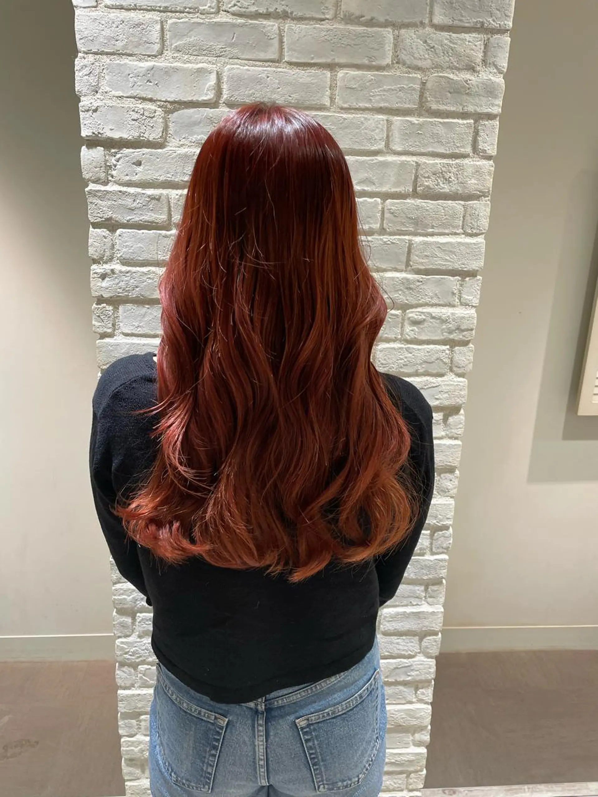 ロング カラー ヘアアレンジ ブリーチ 曲がる縮毛矯正 LIBER 　岩名のヘアスタイル