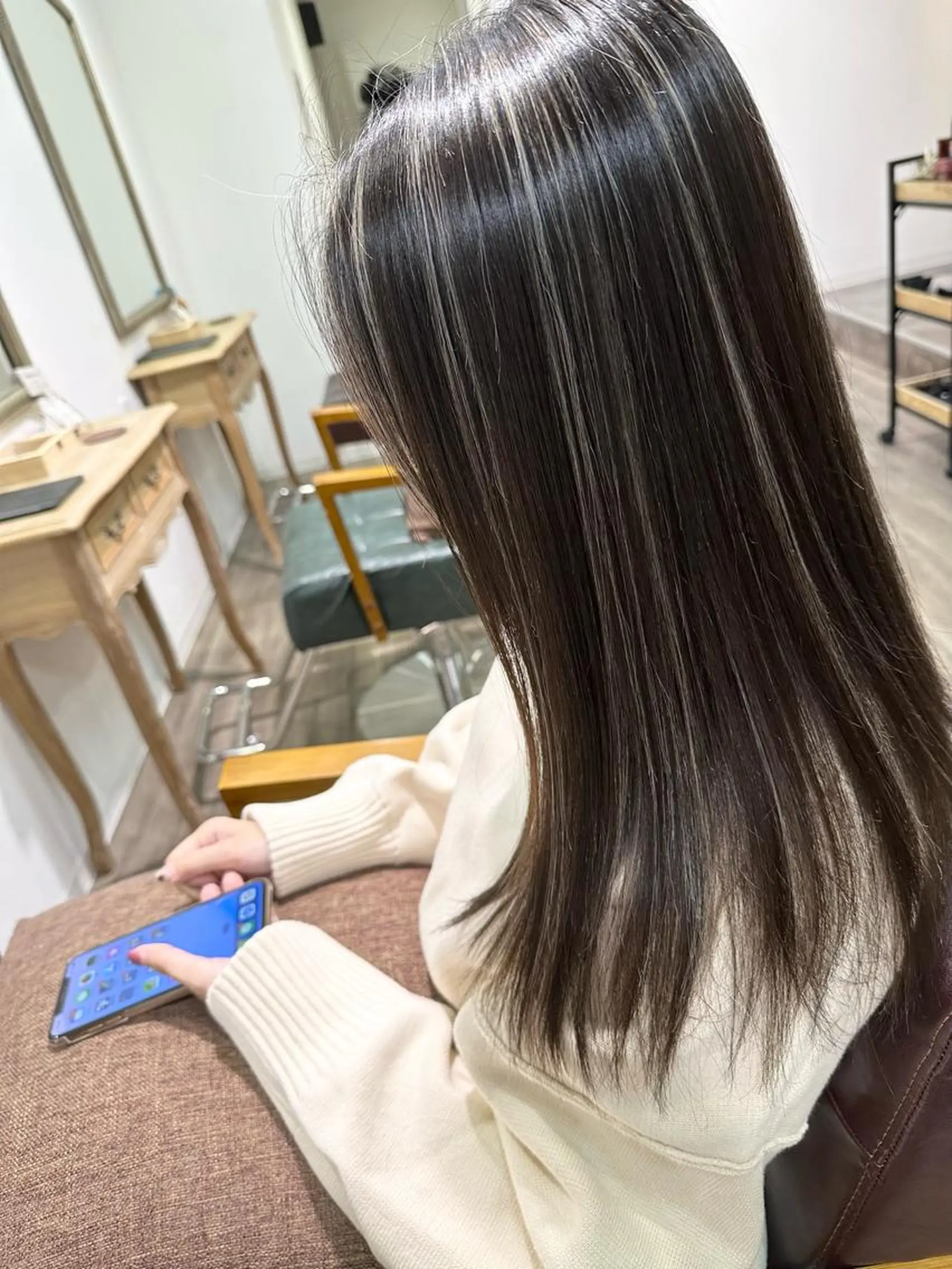 セミロング ヘアカラー 粕川 達哉のヘアスタイル