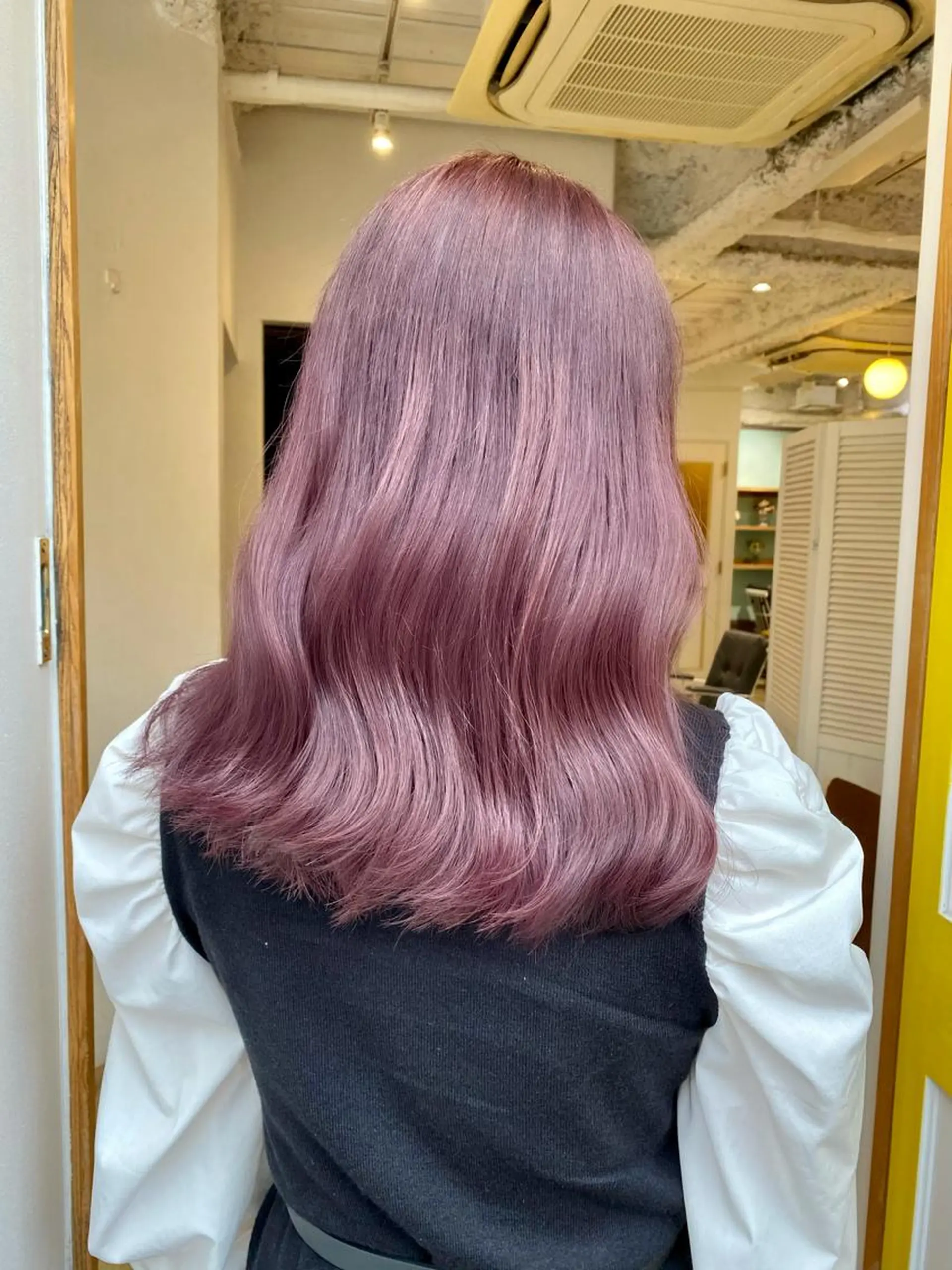 セミロング カラー ピンクカラー 大人可愛い透明感🌟 小顔・韓国髪🌟野中のヘアスタイル