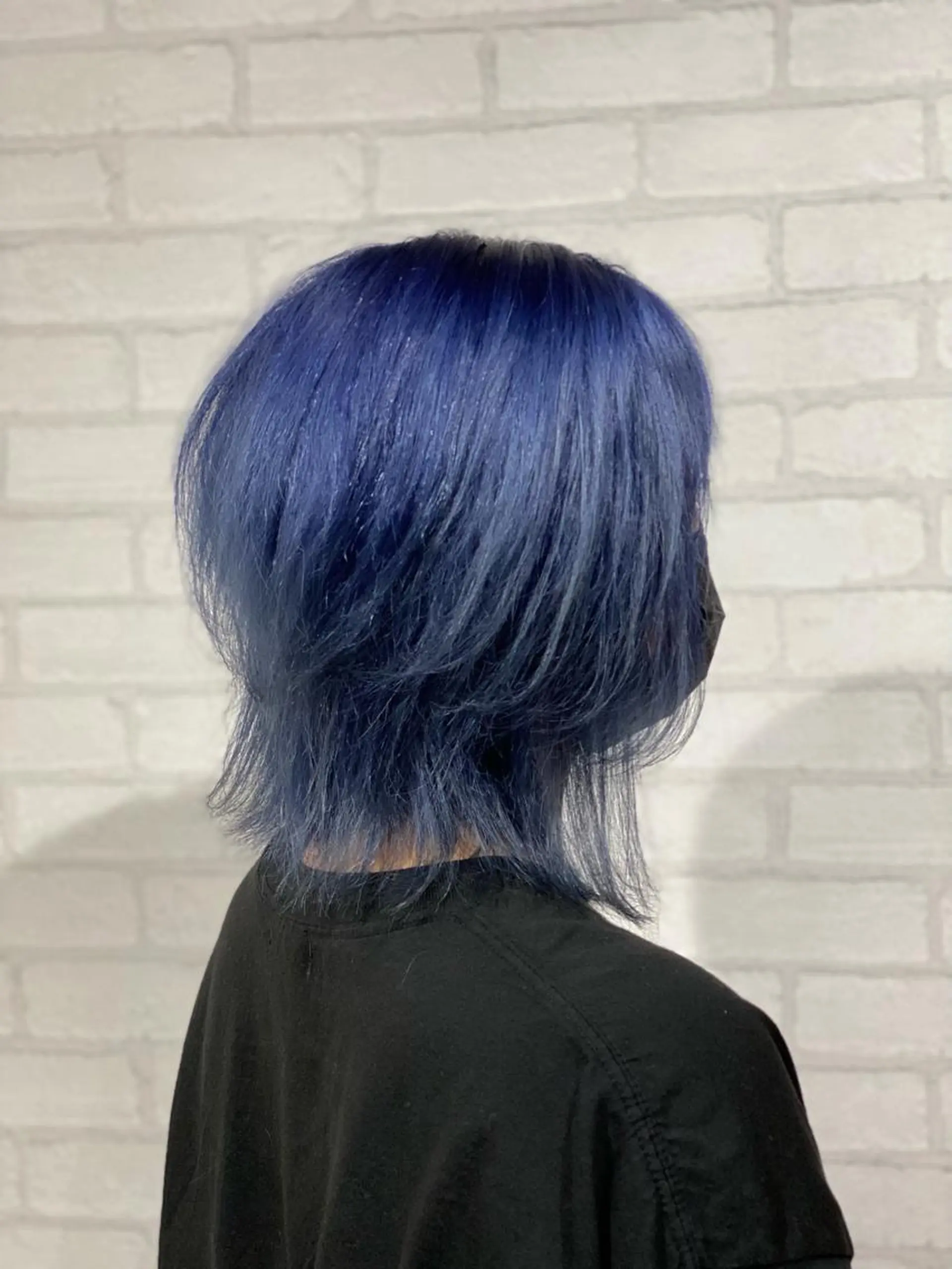 ミディアム カラー ブルーカラー ウルフカット カット ヘアカラー ✨ハイトーン カラー福岡拓也✨のヘアスタイル