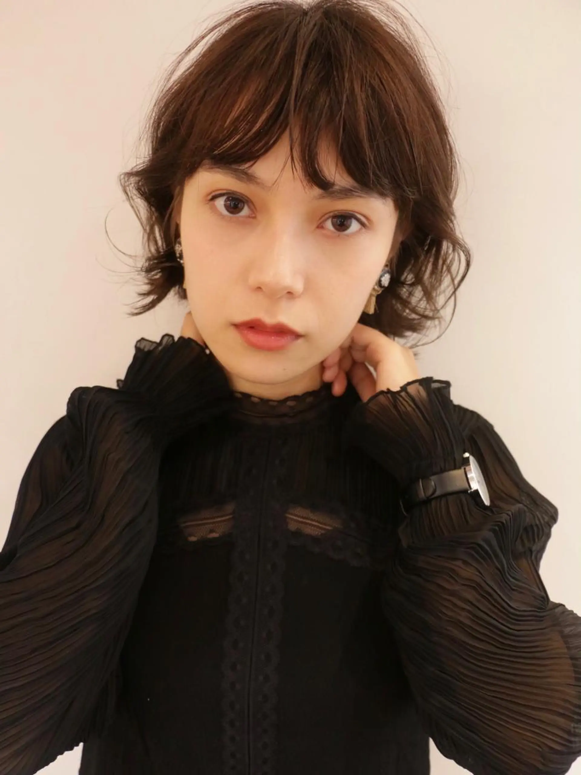 ミディアム カラー パーマ 安村 美奈のヘアスタイル