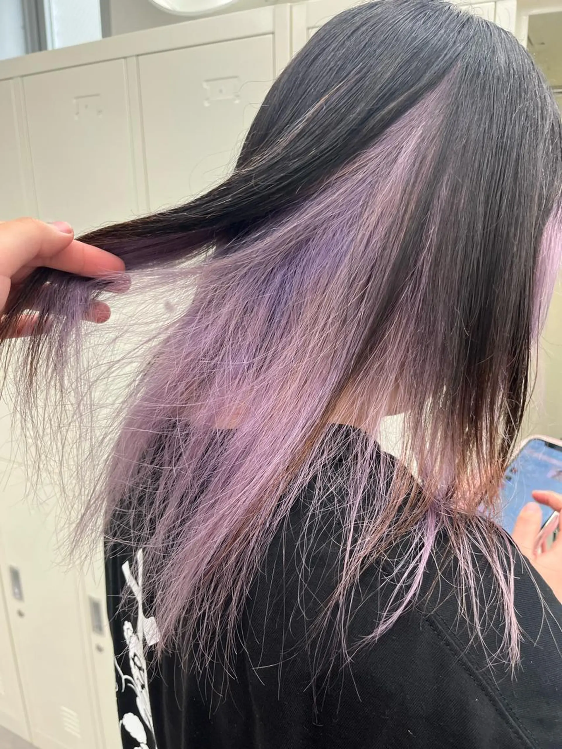 カラー ラベンダーカラー ピンクカラー ピンクラベンダー 中村 彩夏のヘアスタイル