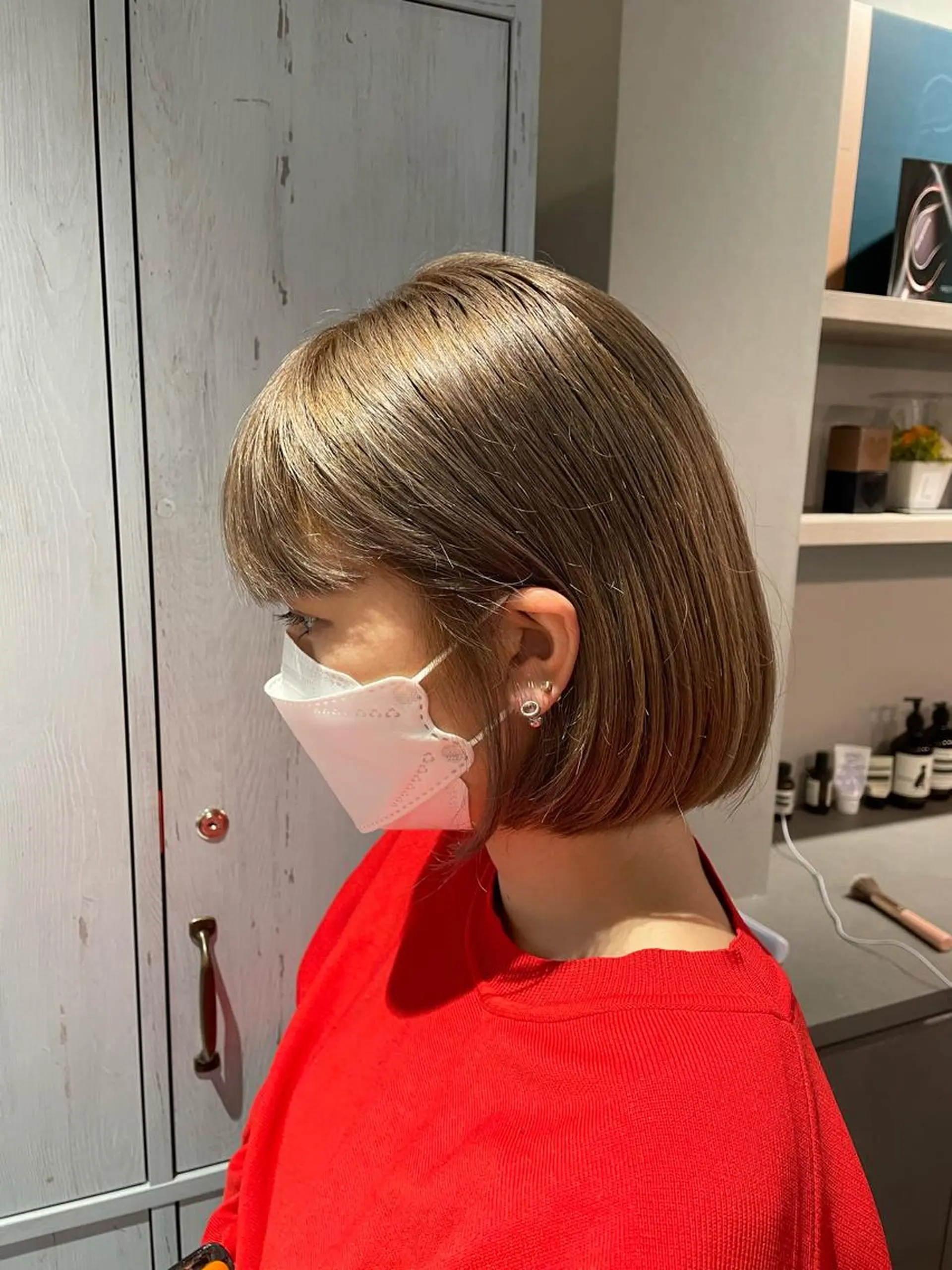 ミディアム カラー バレイヤージュ ベージュカラー ブロンド デザインカラー グラデーションカラー 韓国風/オシャレ /縮毛矯正/滝口琴未のヘアスタイル