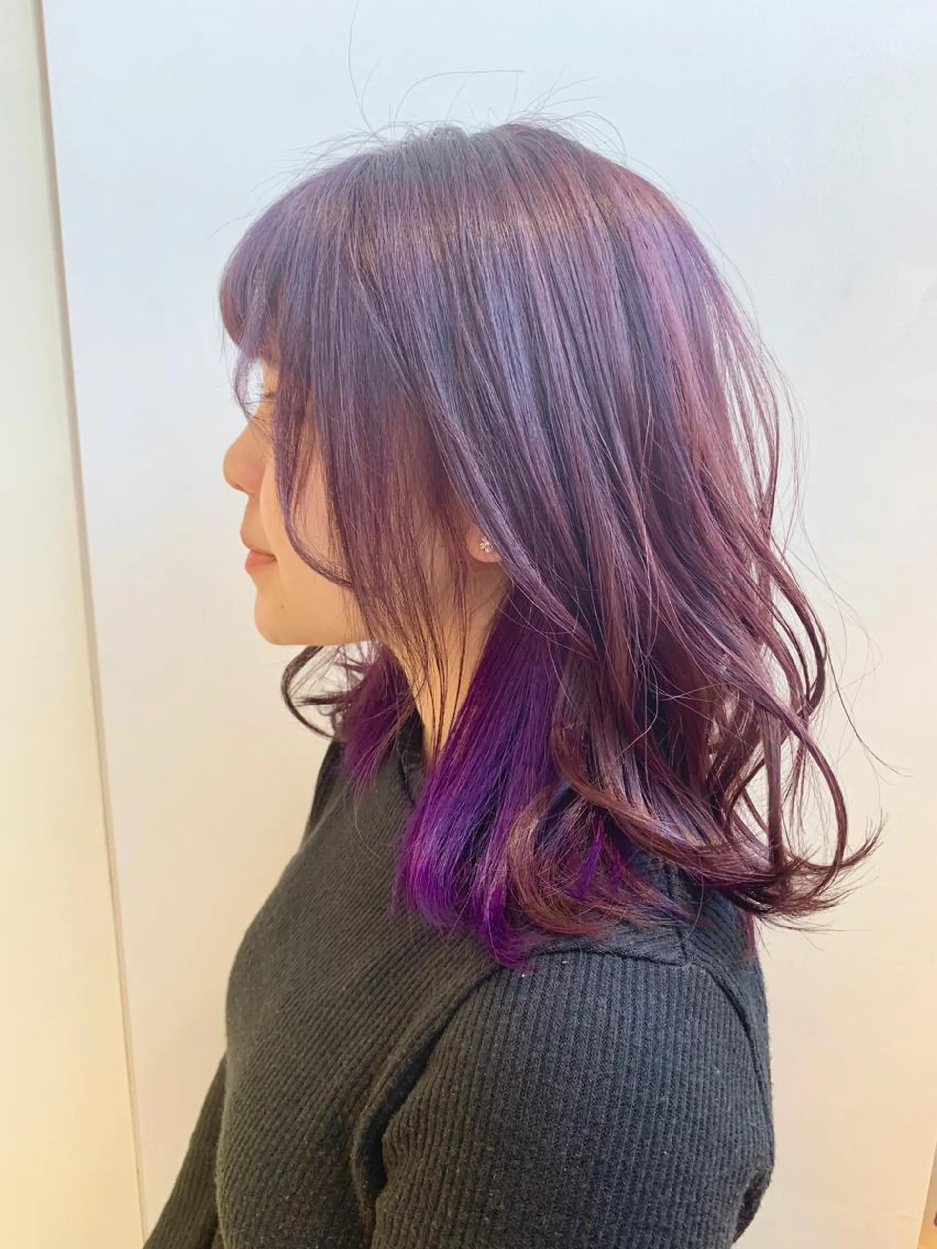 ミディアム カラー ブリーチ ケアブリーチ パープルカラー トリートメント カット ヘアカラー トリートメント Le'a渋谷所属・インナーエクステ渋谷 🦋KAJIのヘアスタイル