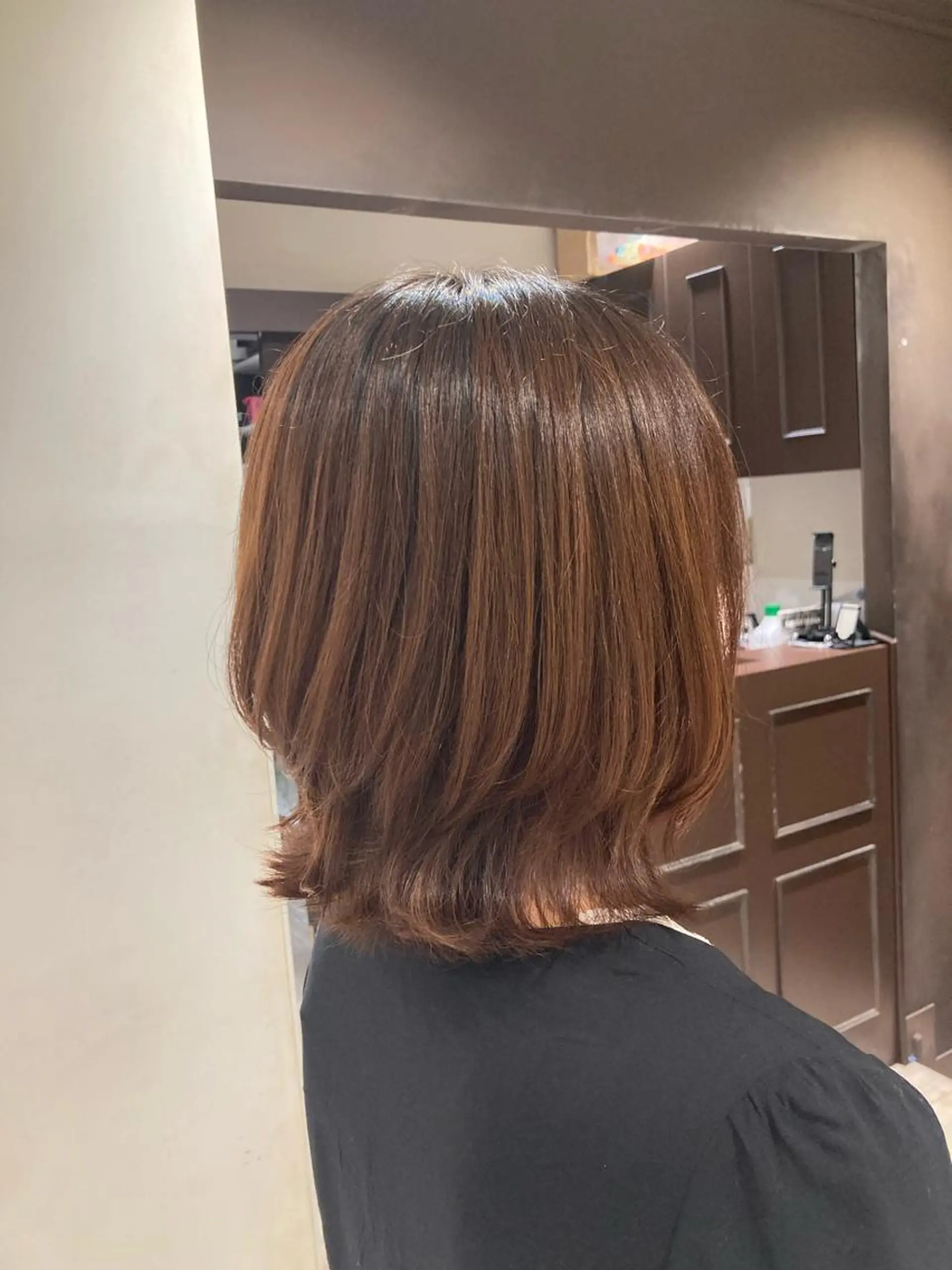 ミディアム 曲がる縮毛矯正 LIBER 　岩名のヘアスタイル