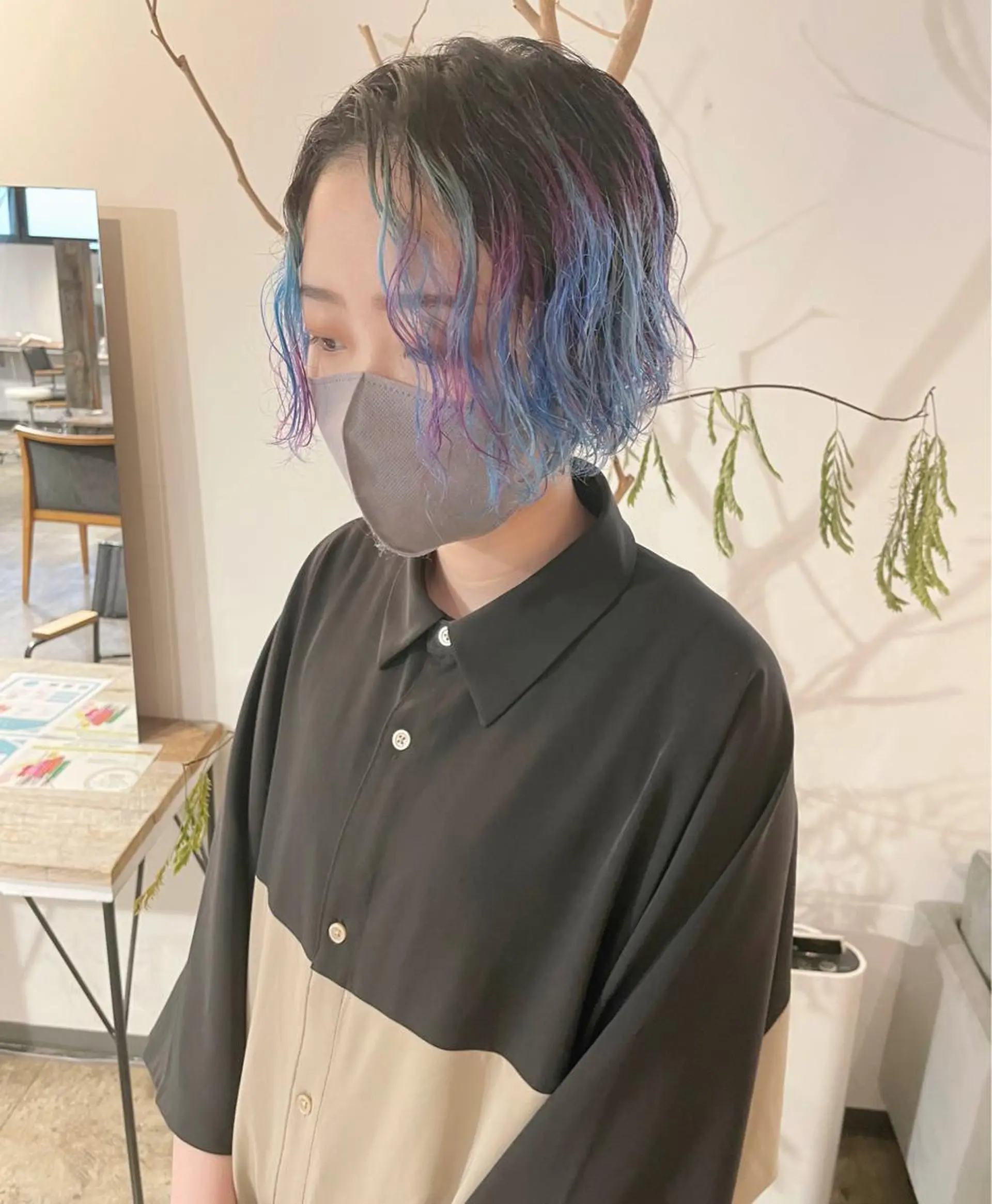 ミディアム カラー ユニコーンカラー ヘアカラー トリートメント ヘアセット ✨艶ブリーチカラー ✨四ノ宮裕己のヘアスタイル