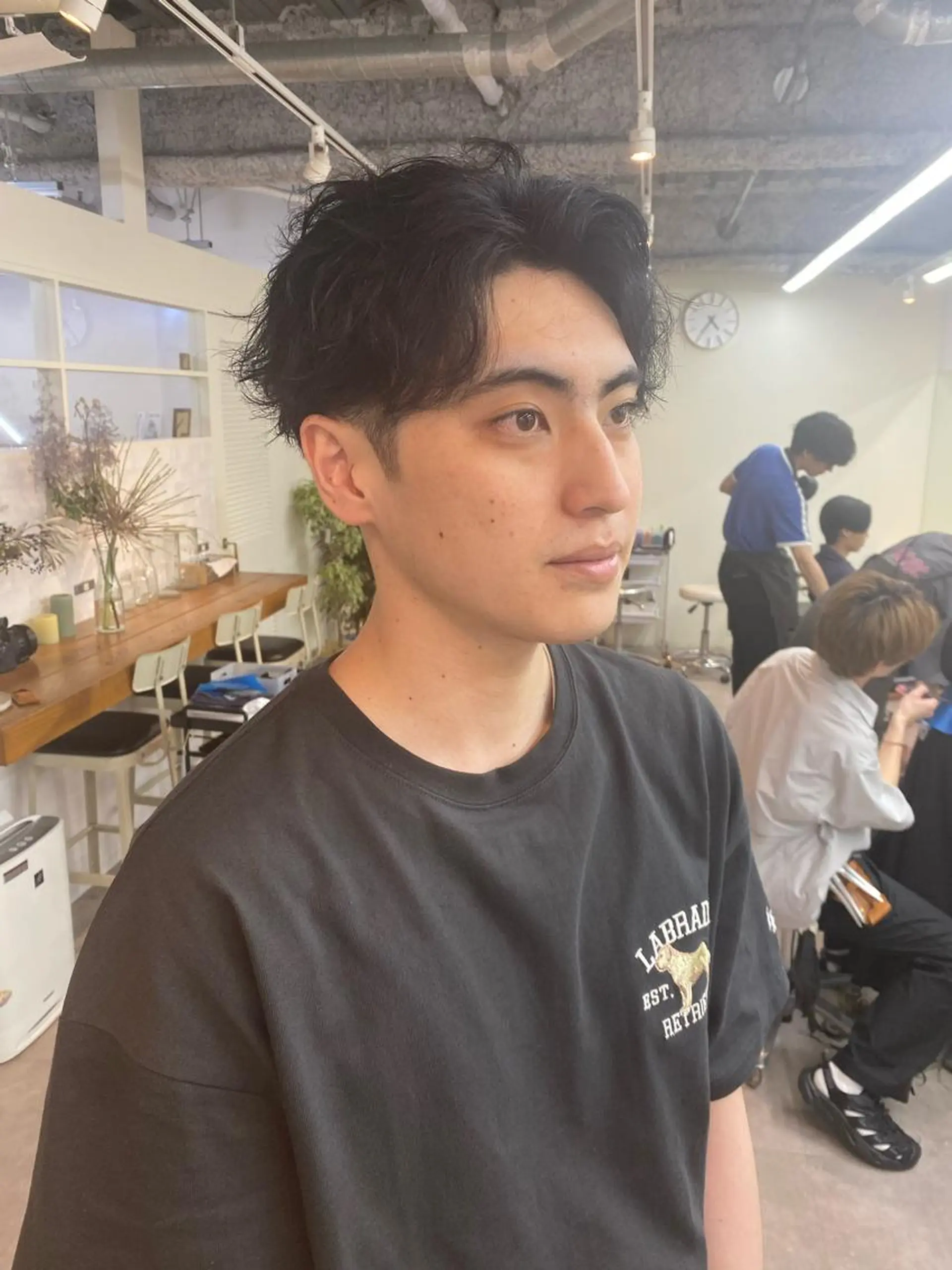 メンズ センターパート カット トリートメント シャドウパーマ/ 波巻パーマYu-Kiのヘアスタイル