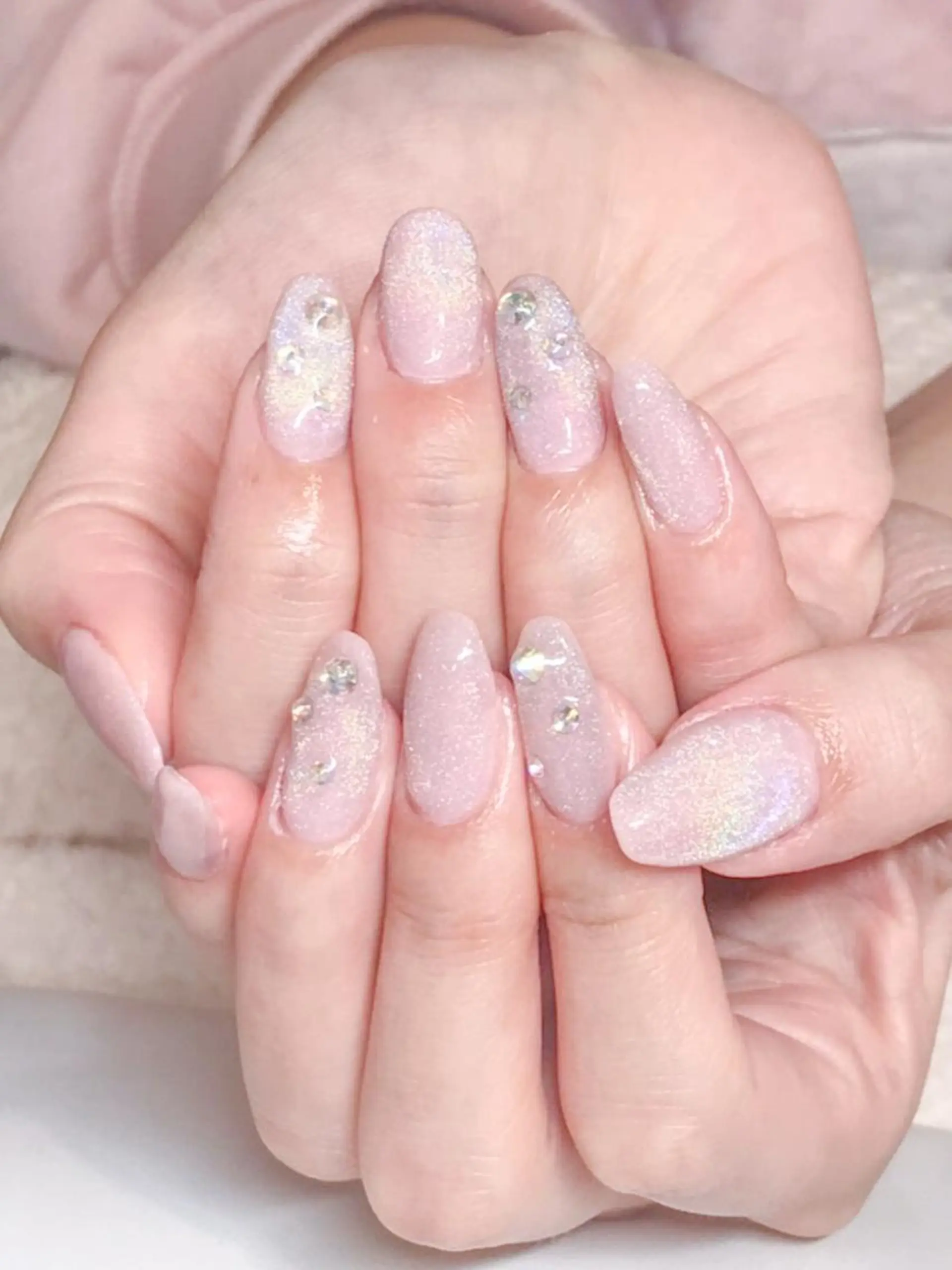 ネイル ジェルネイル キラキラネイル 韓国ネイル マグネットネイル 春ネイル Nyanco Nailのネイルデザイン
