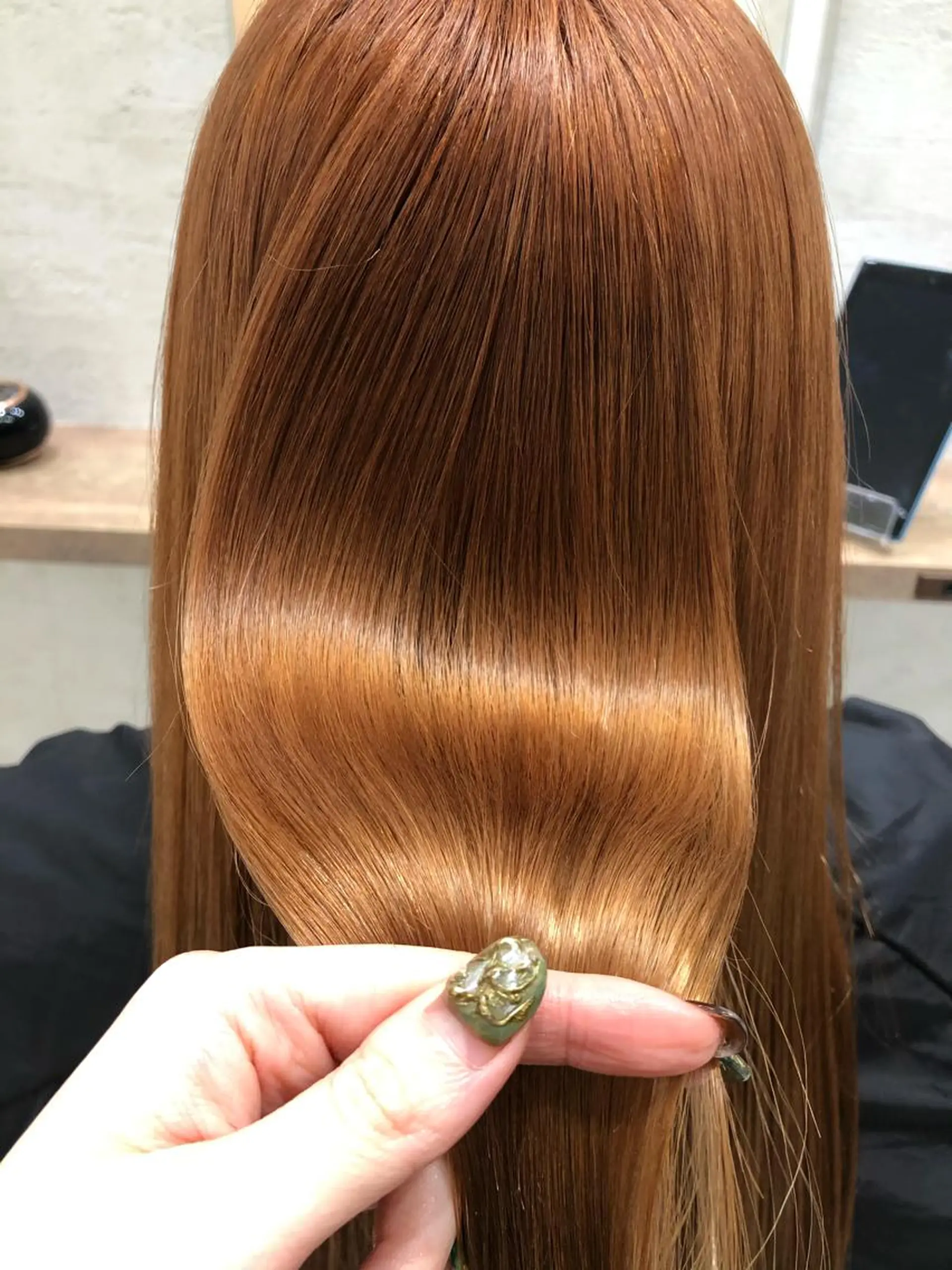 ロング カラー オレンジ 武田 和子のヘアスタイル