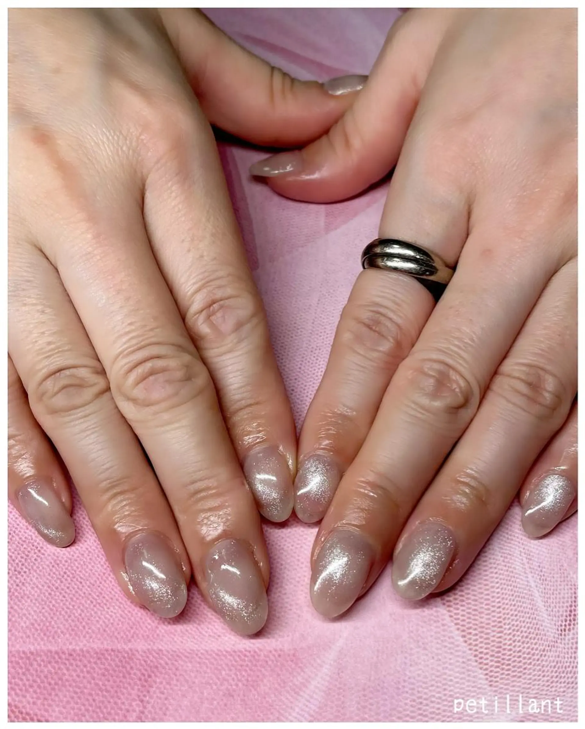 ネイル クリアネイル キラキラネイル マグネットネイル シンプルネイル nail salon petillantのネイルデザイン