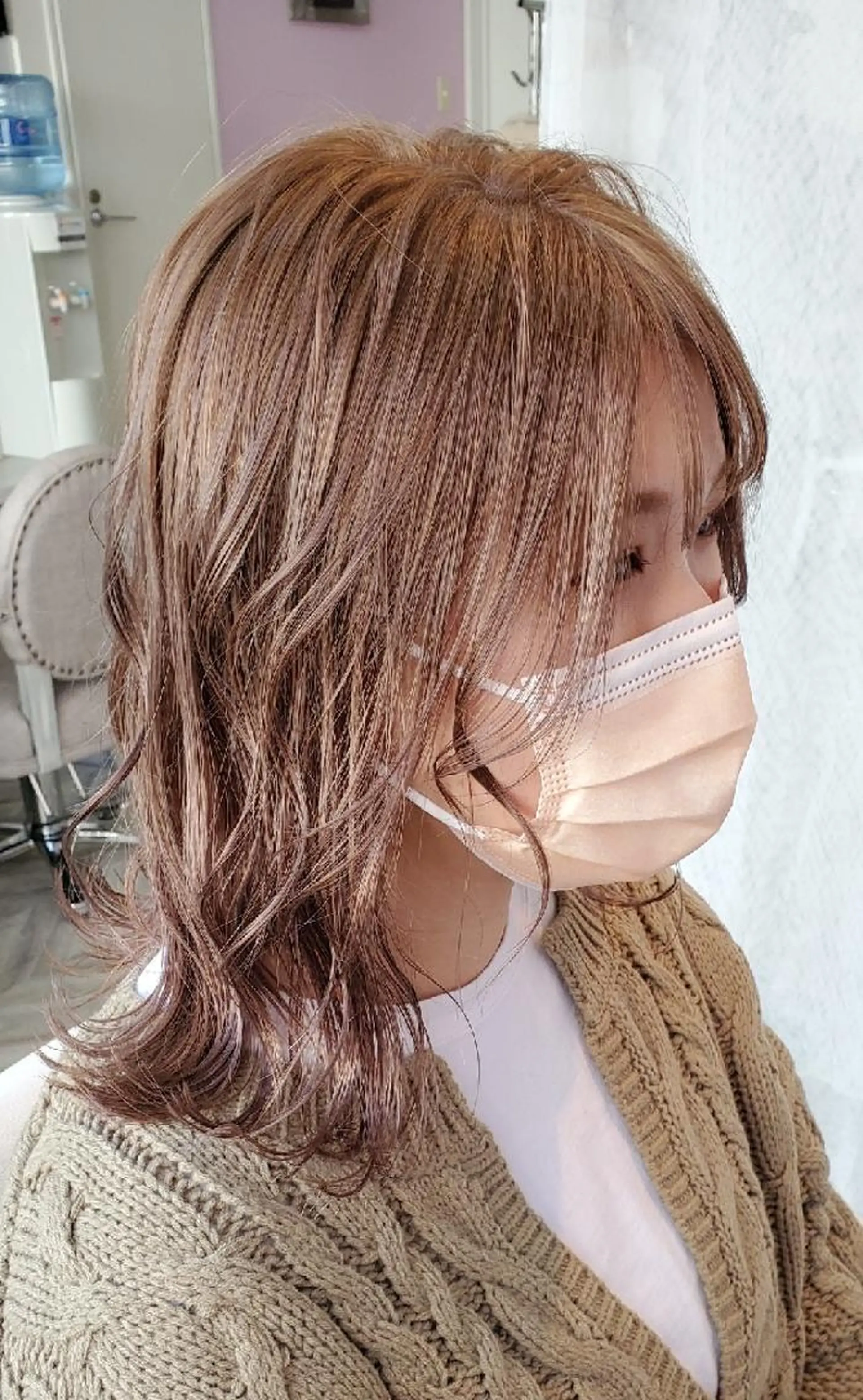 ミディアム カラー ヘアアレンジ ベージュカラー ヘアカラー ナカシマ  アユミのヘアスタイル