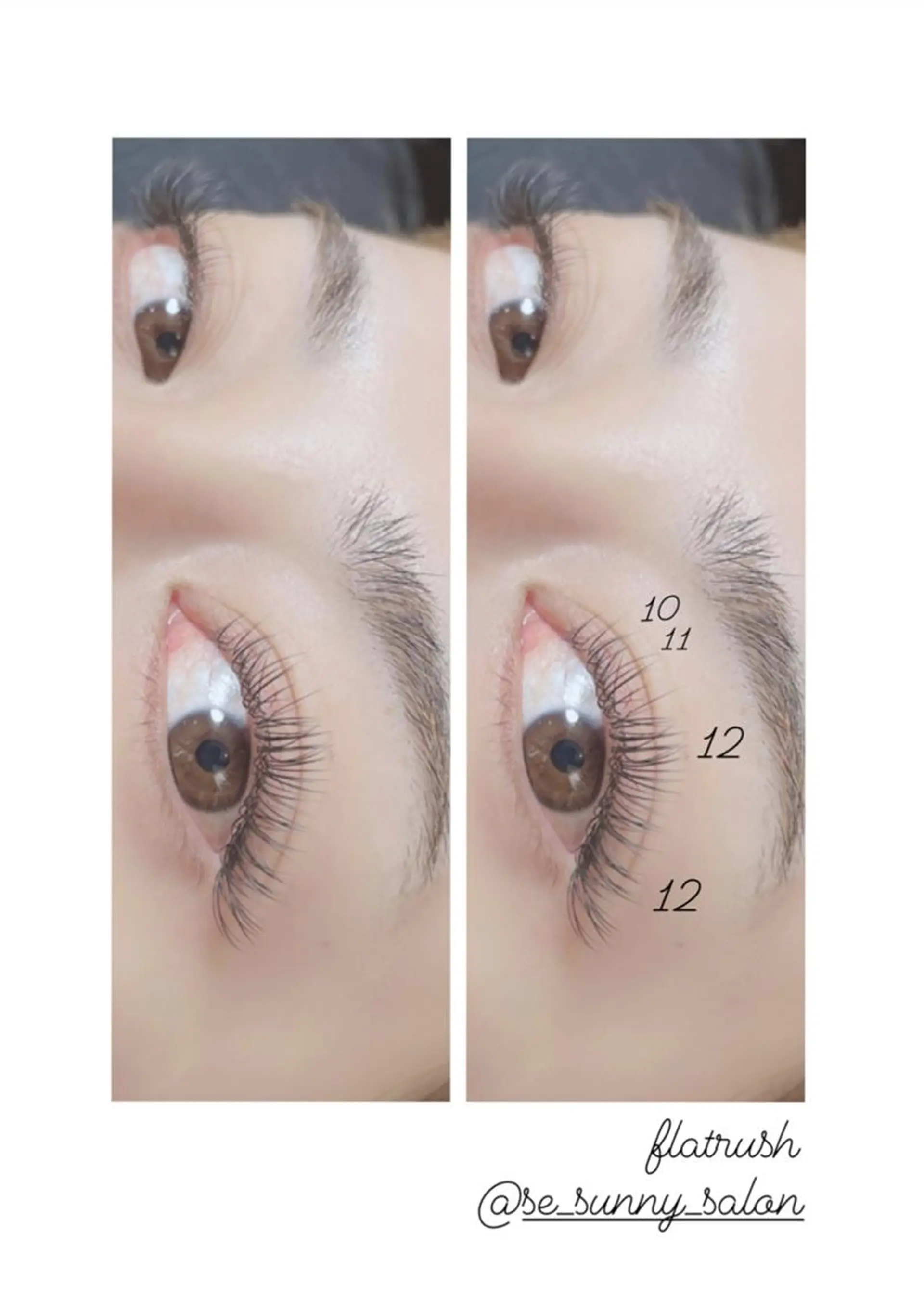 マツエク・マツパ フラットラッシュ パリジェンヌラッシュリフト マツエク SESUNNY セサニー AYUKAのマツエク・マツパデザイン