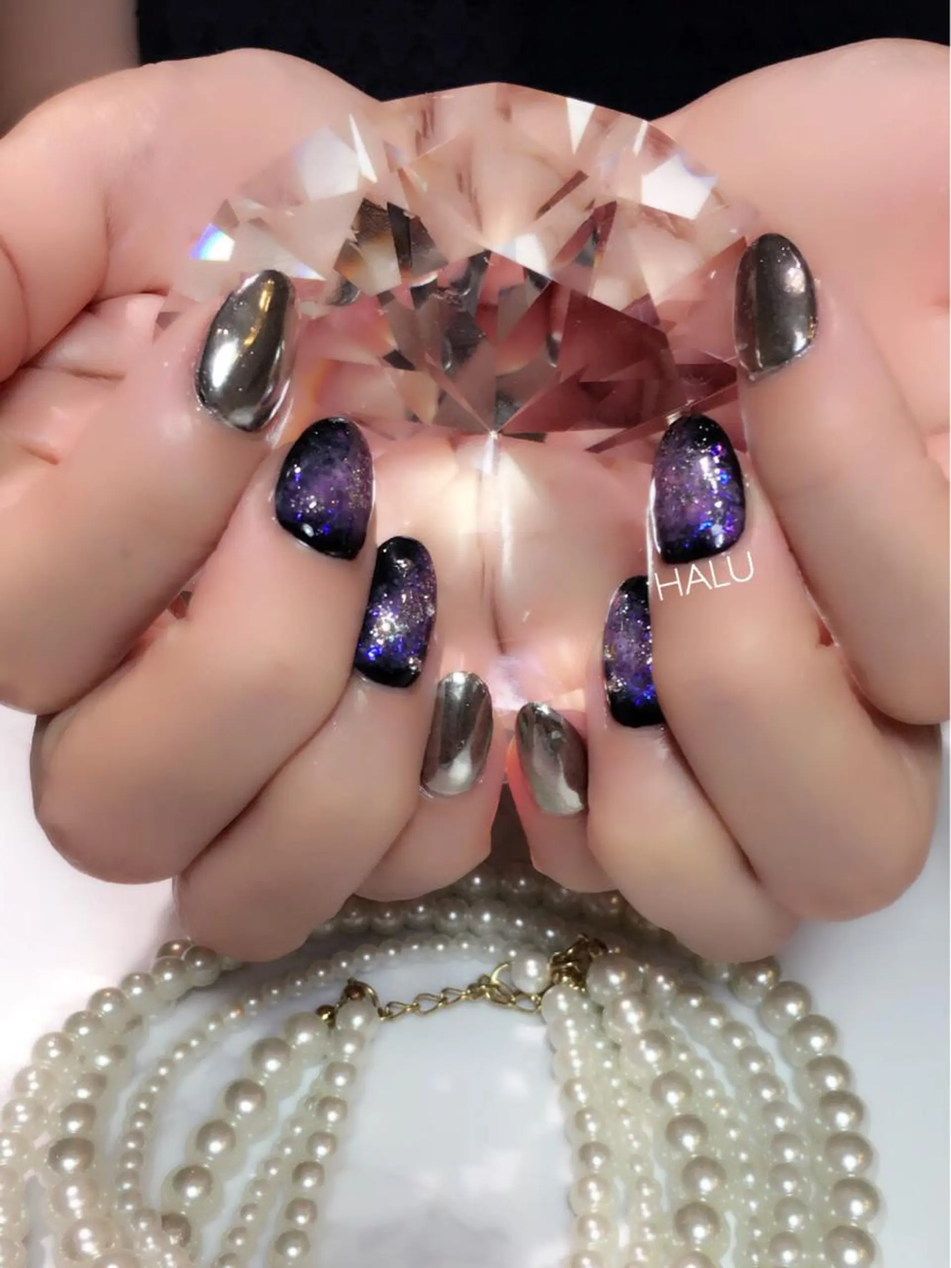 ネイル アートネイル フットネイル ミラーネイル ニュアンスネイル HALU ハルのネイルデザイン