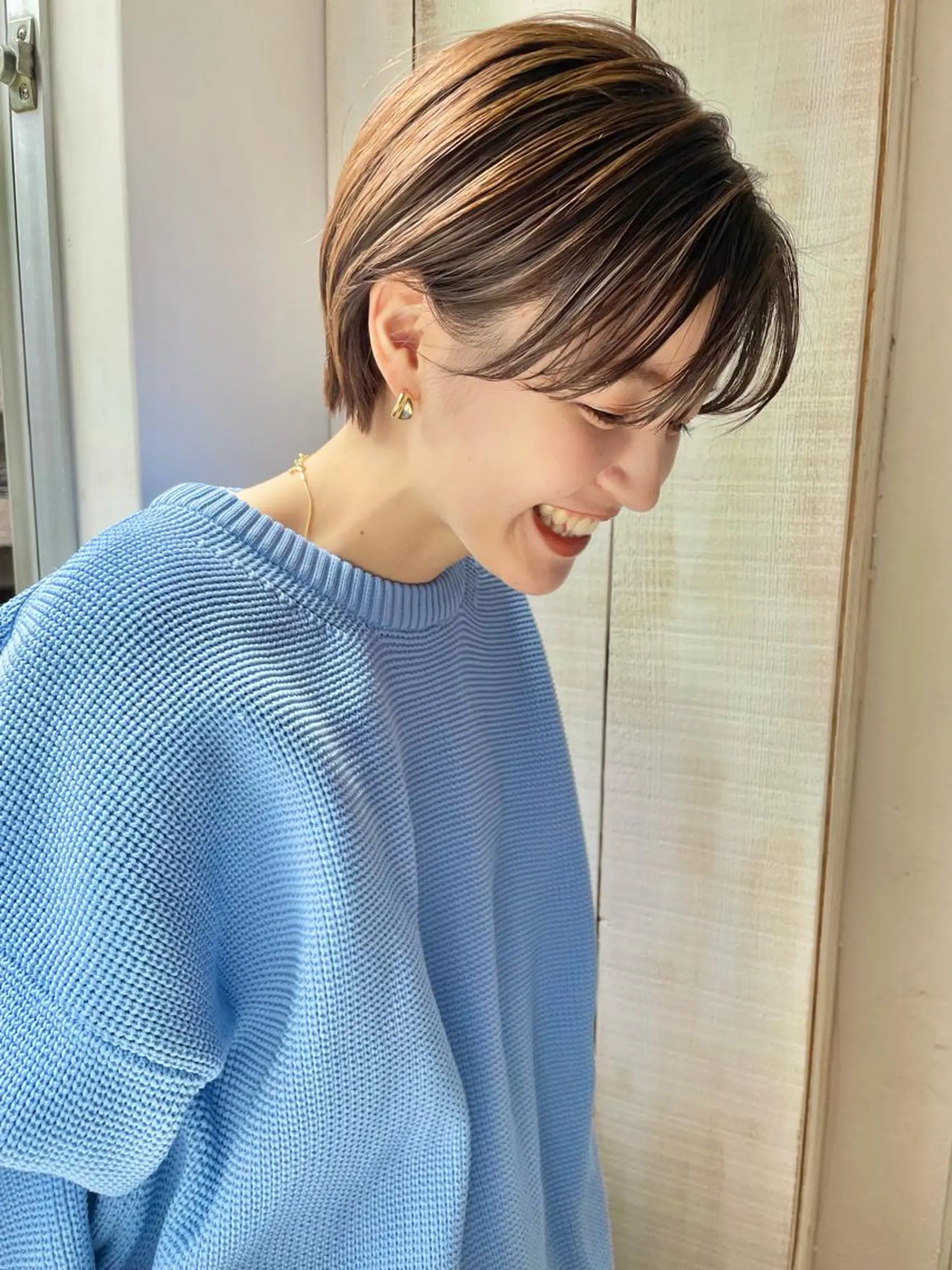 ショート カット ヘアカラー トリートメント ショート ボブ 梅田 木戸健人のヘアスタイル