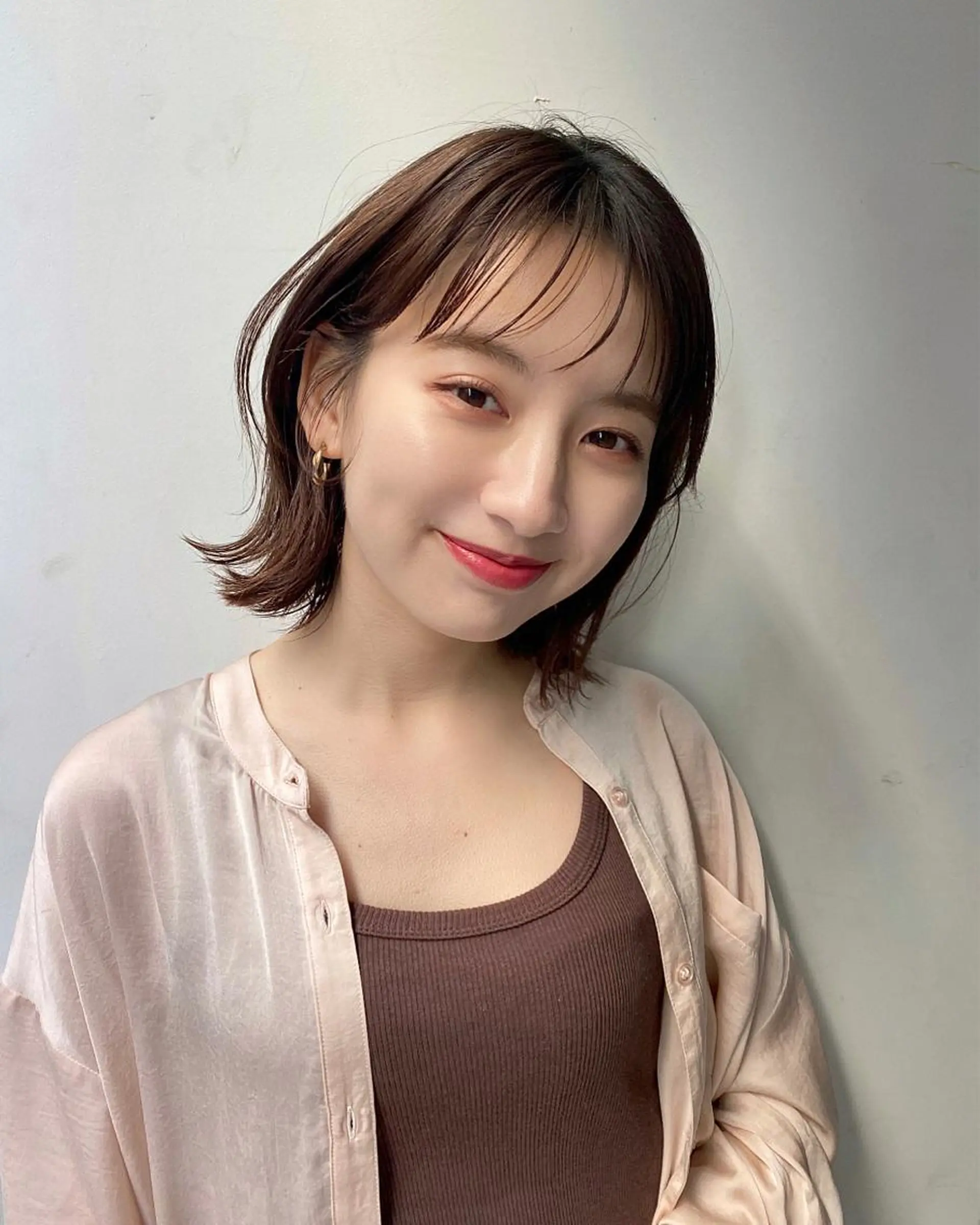 ショート ボブ くびれヘア ヘアカラー 艶カラー/似合わせ 💖Emmy💖のヘアスタイル