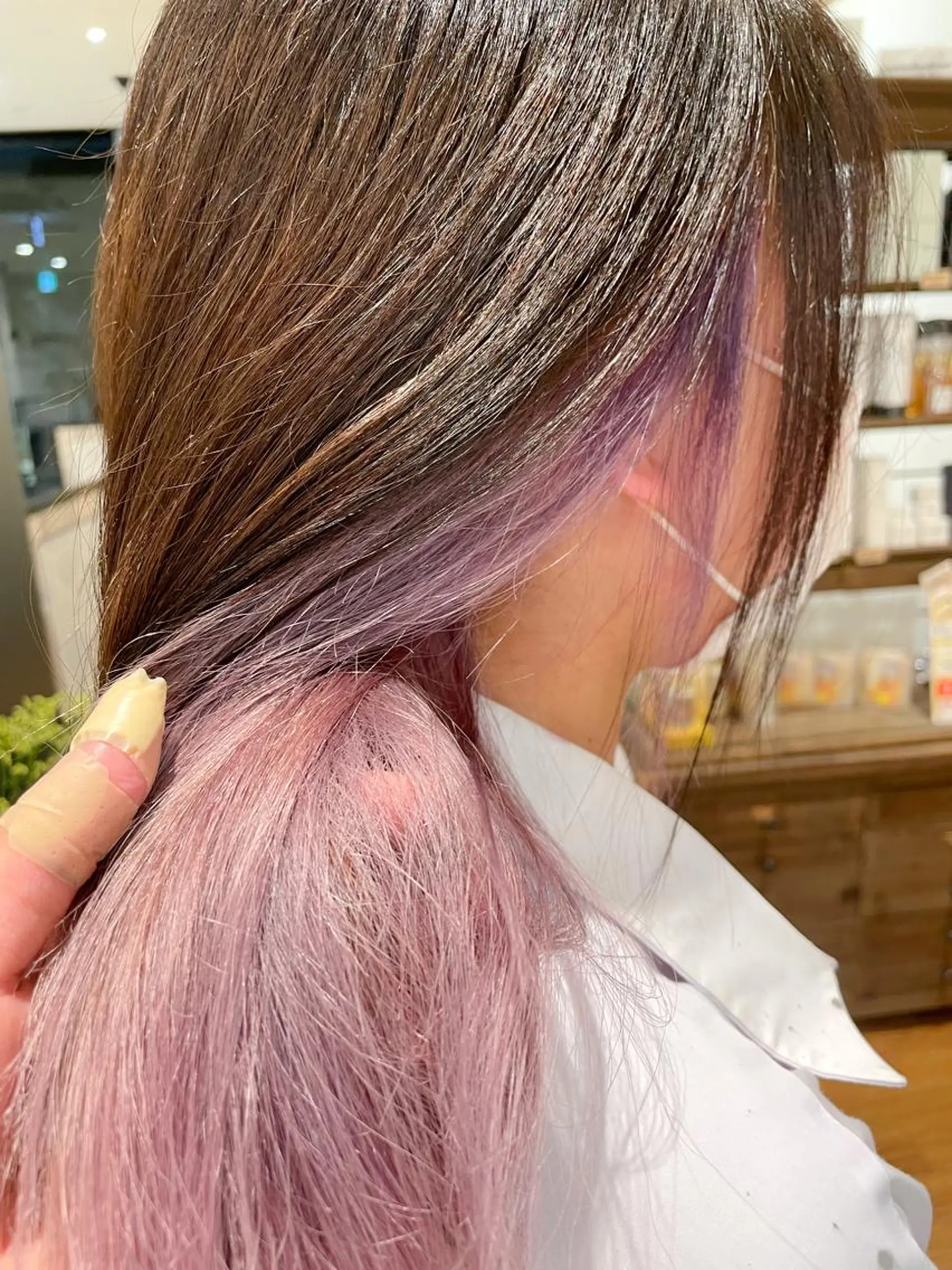 ロング カラー カシス オレンジ ヘアカラー 髪質改善/ブリーチ 田代 龍我のヘアスタイル