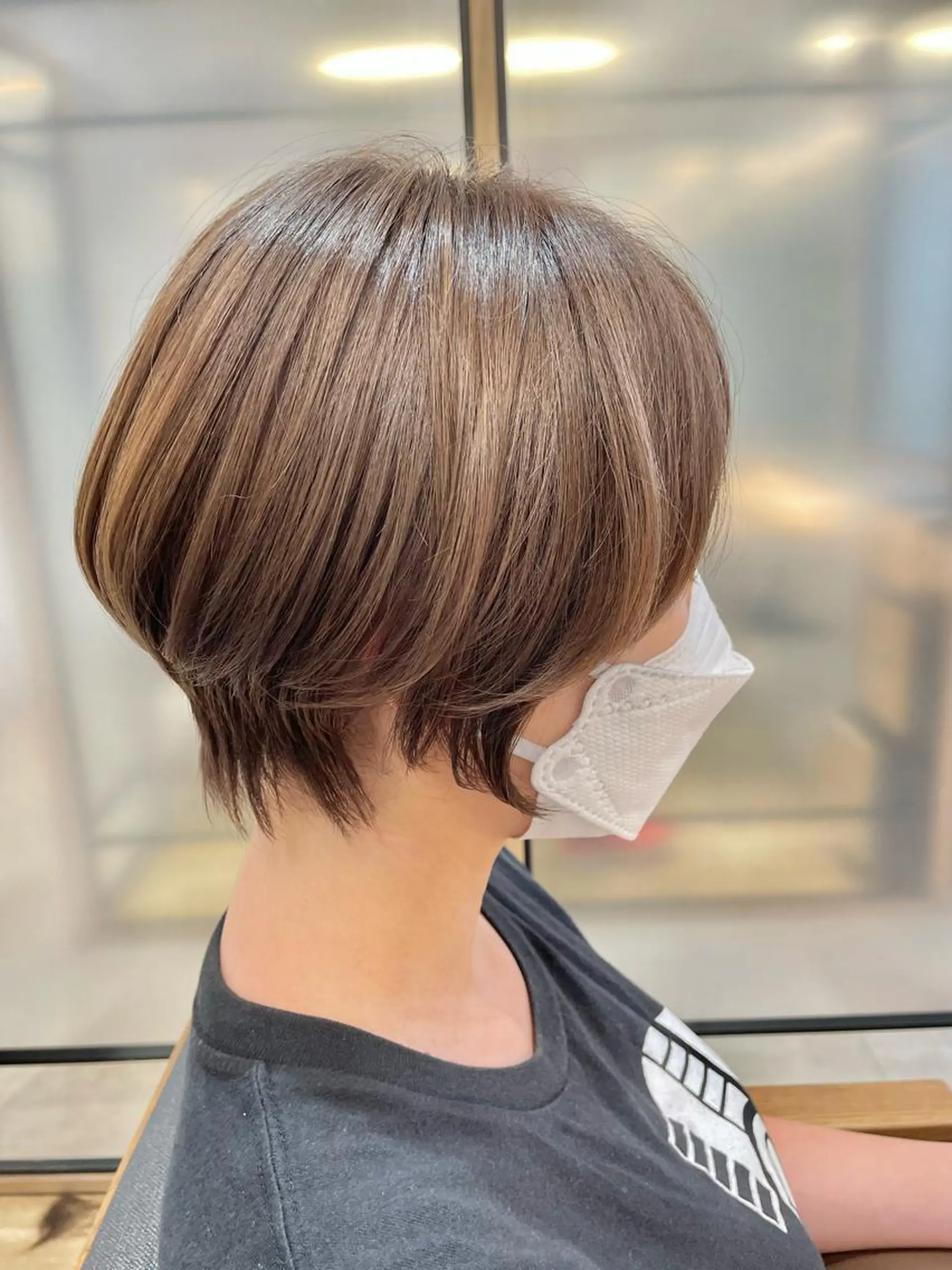 ショート ショートボブ 丸みショート ボブ ハイライト 髪質改善 シノハラ ガクト ショート/白髪ぼかしのヘアスタイル