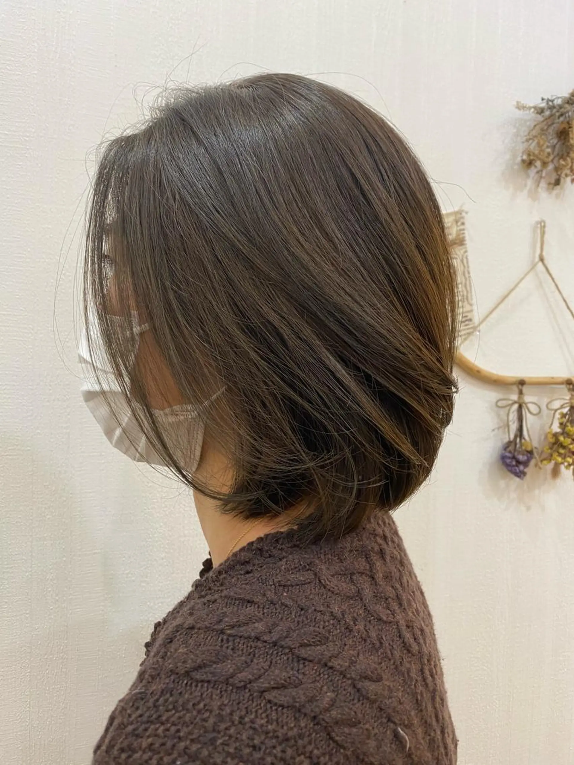 ミディアム カラー アディクシーカラー ダブルカラー ハイライトカラー ボブ ハイライト 若林 亜季のヘアスタイル