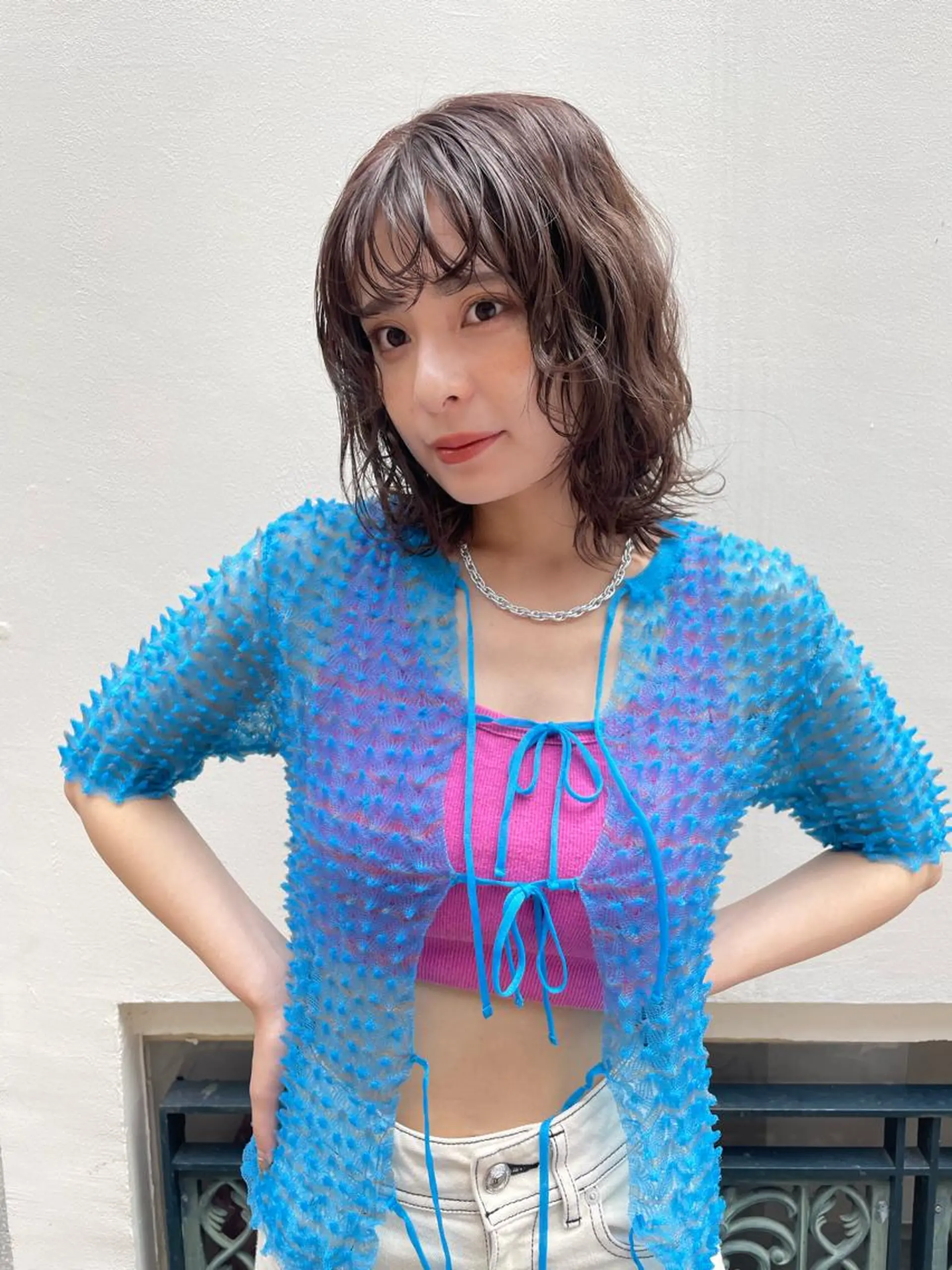 ミディアム パーマ ミディアムパーマ 💕ハイトーン/ダメ ージ特化/MAO💕のヘアスタイル