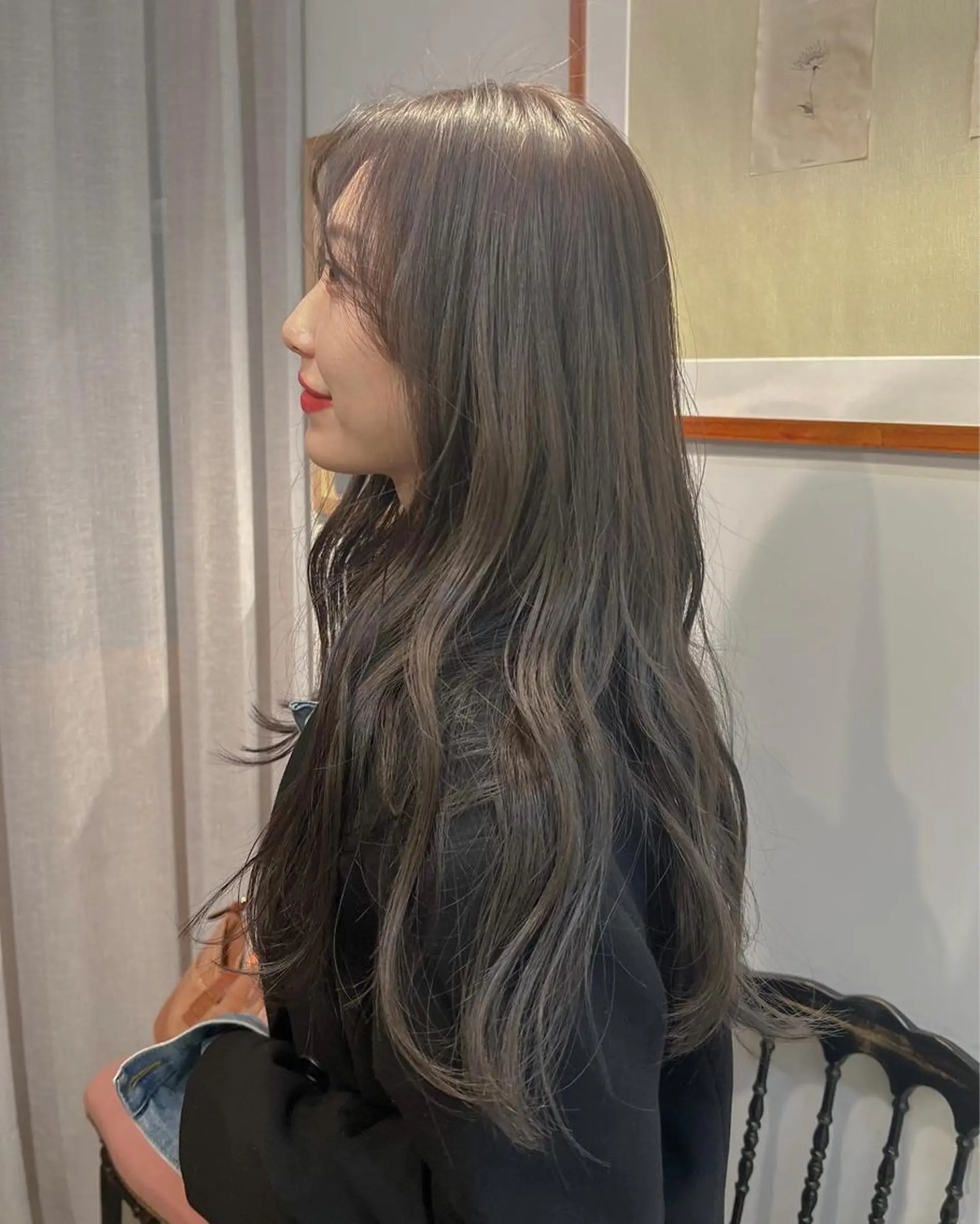 ロング カラー グレージュ 韓国風ヘア カット ヘアカラー トリートメント 髪質改善/縮毛/ボブ CHIHIROのヘアスタイル