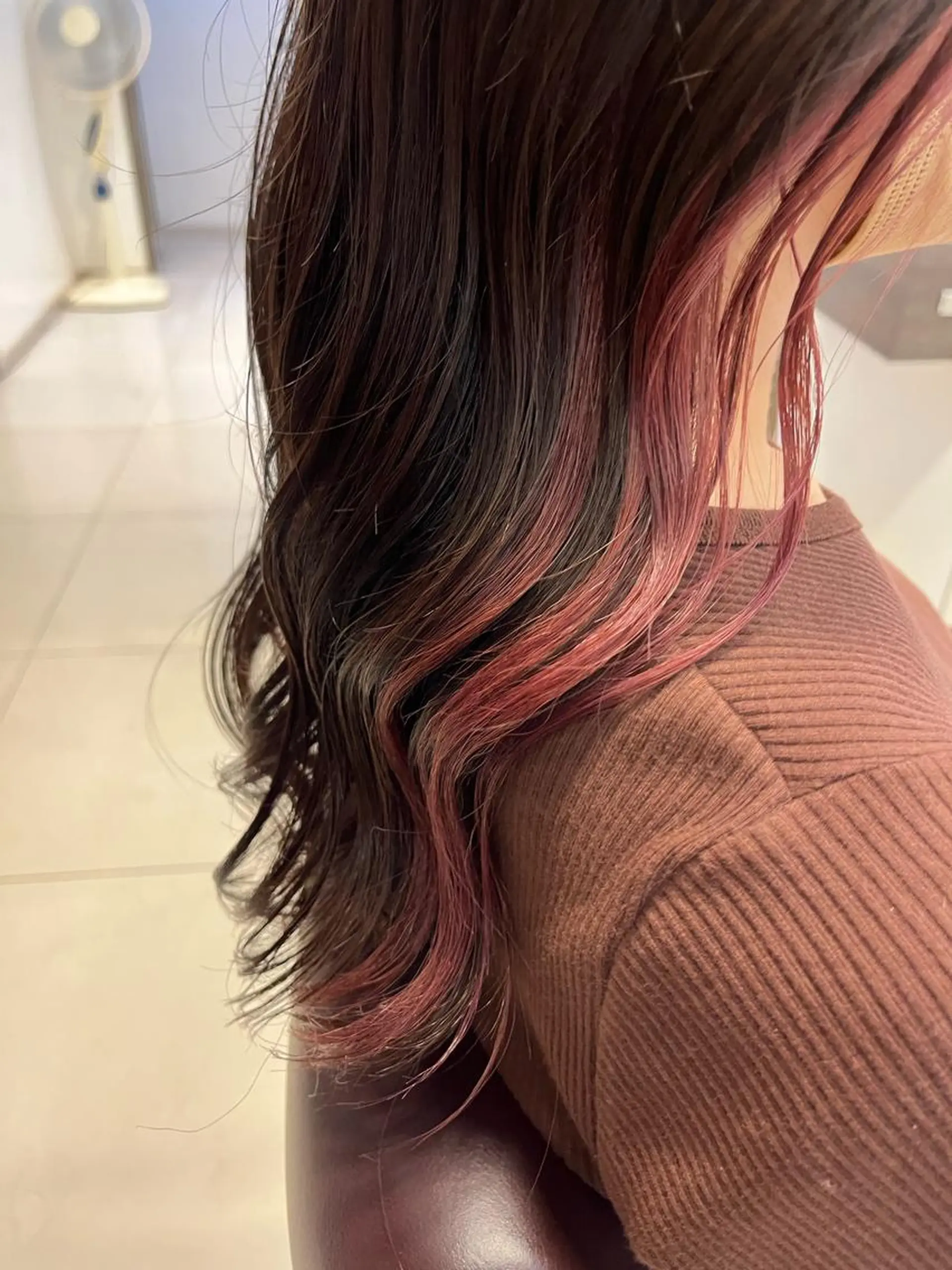 セミロング ヘアカラー ぷつっとボブ/ちゅる ピンク/mika☆のヘアスタイル