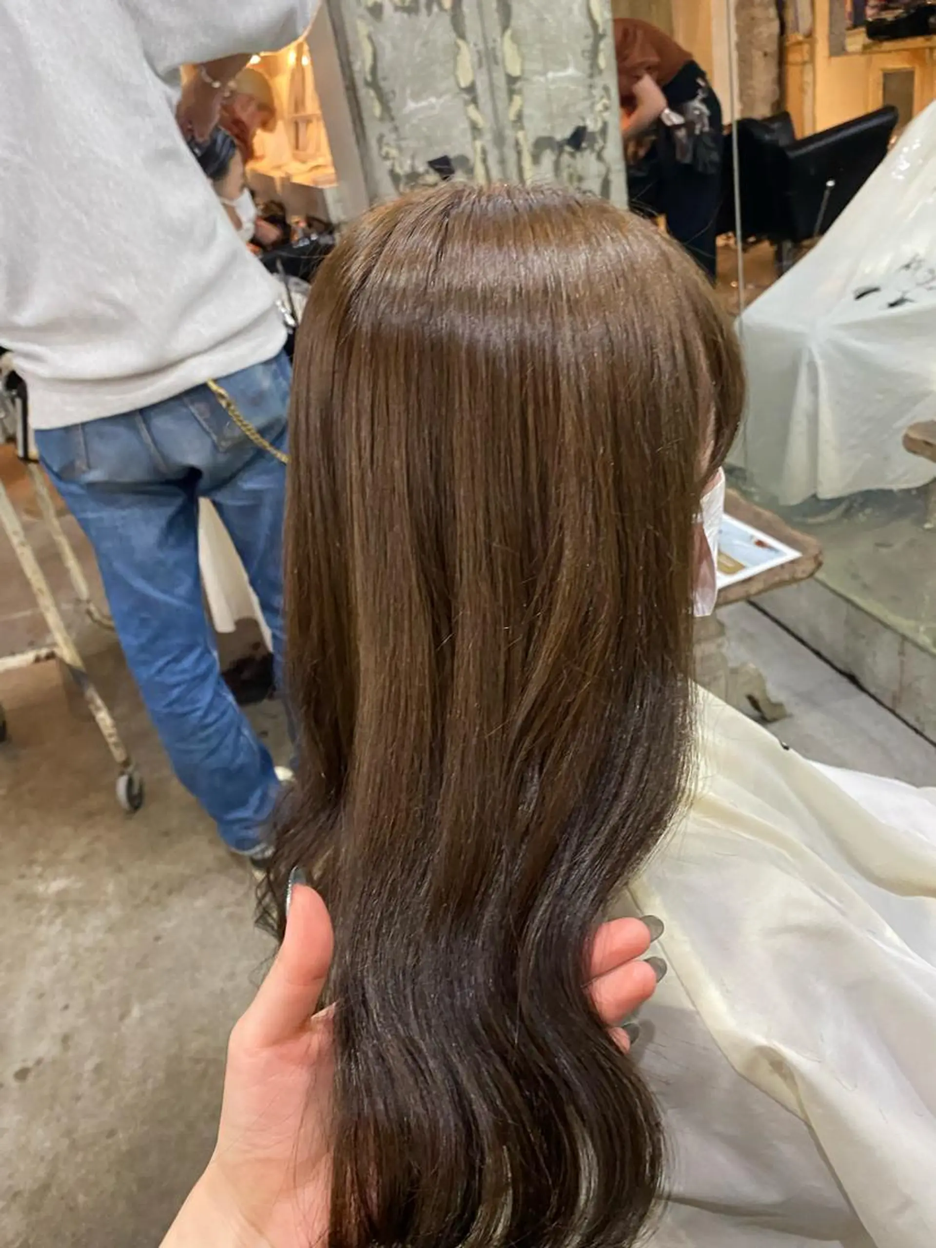 セミロング カラー ベージュカラー オリーブベージュ お任せヘア☘️☘️ 及川渚のヘアスタイル