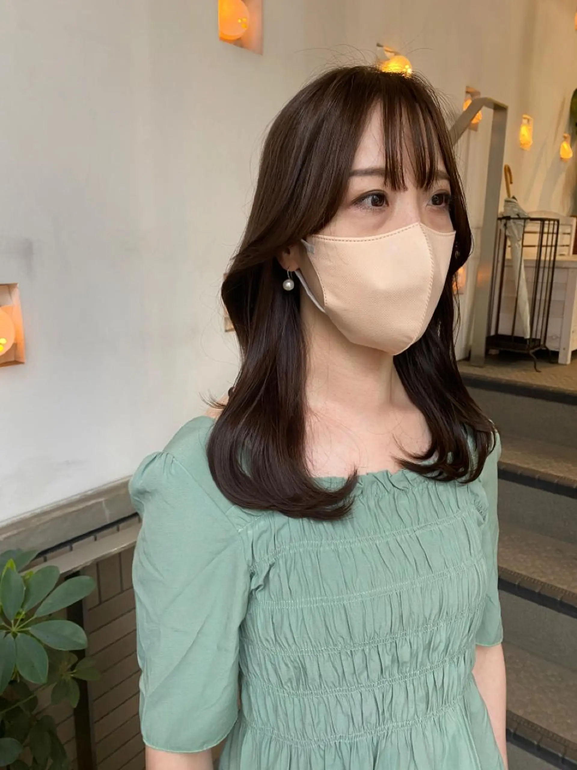 セミロング カラー ヘアアレンジ 透明感カラー グレージュ くびれヘア ナカジマ ボブ/レイヤーのヘアスタイル