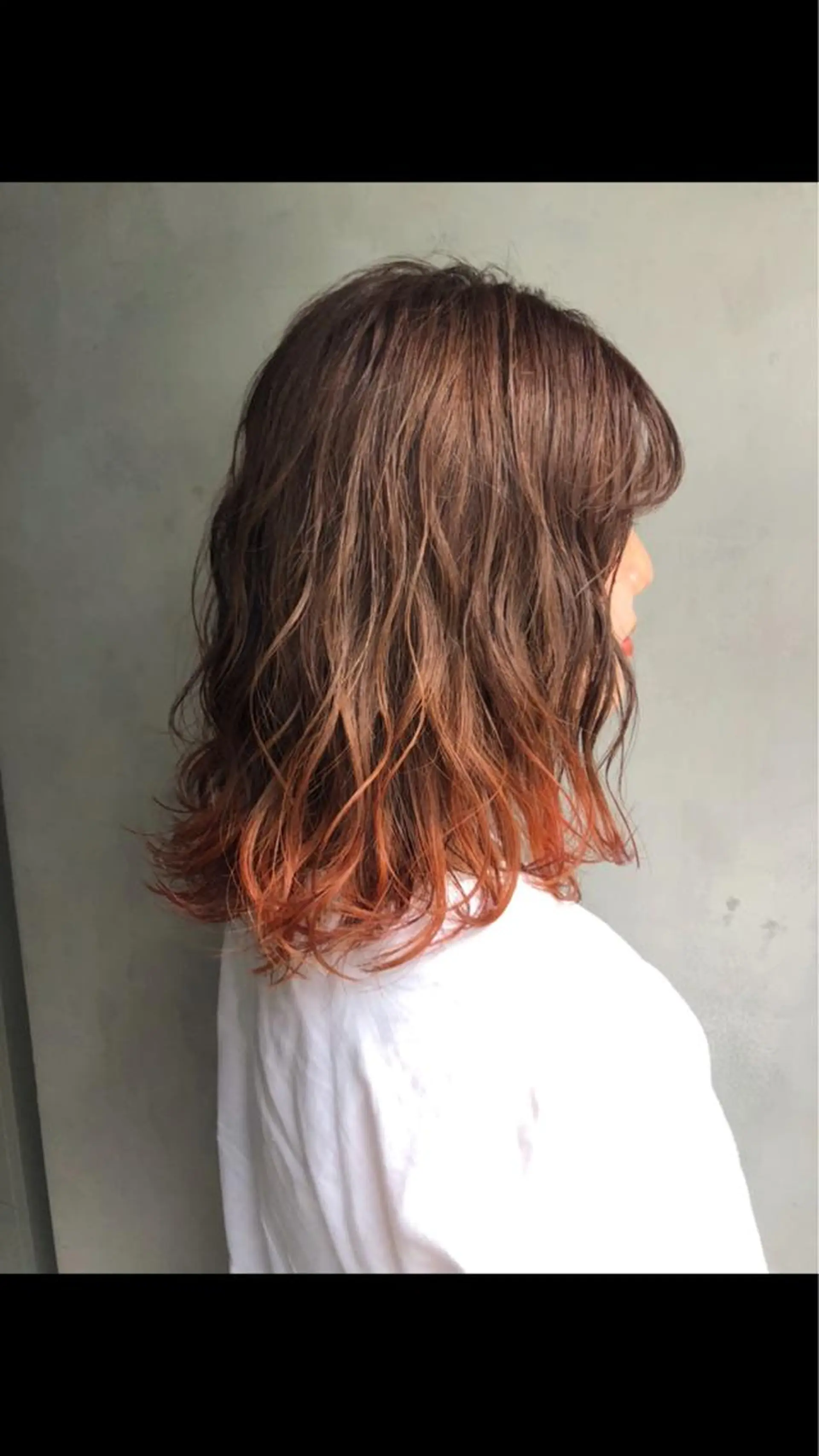 ミディアム カラー ブラウンカラー オレンジ オレンジブラウン MIYU💋💖 〈XENA渋谷本店〉のヘアスタイル