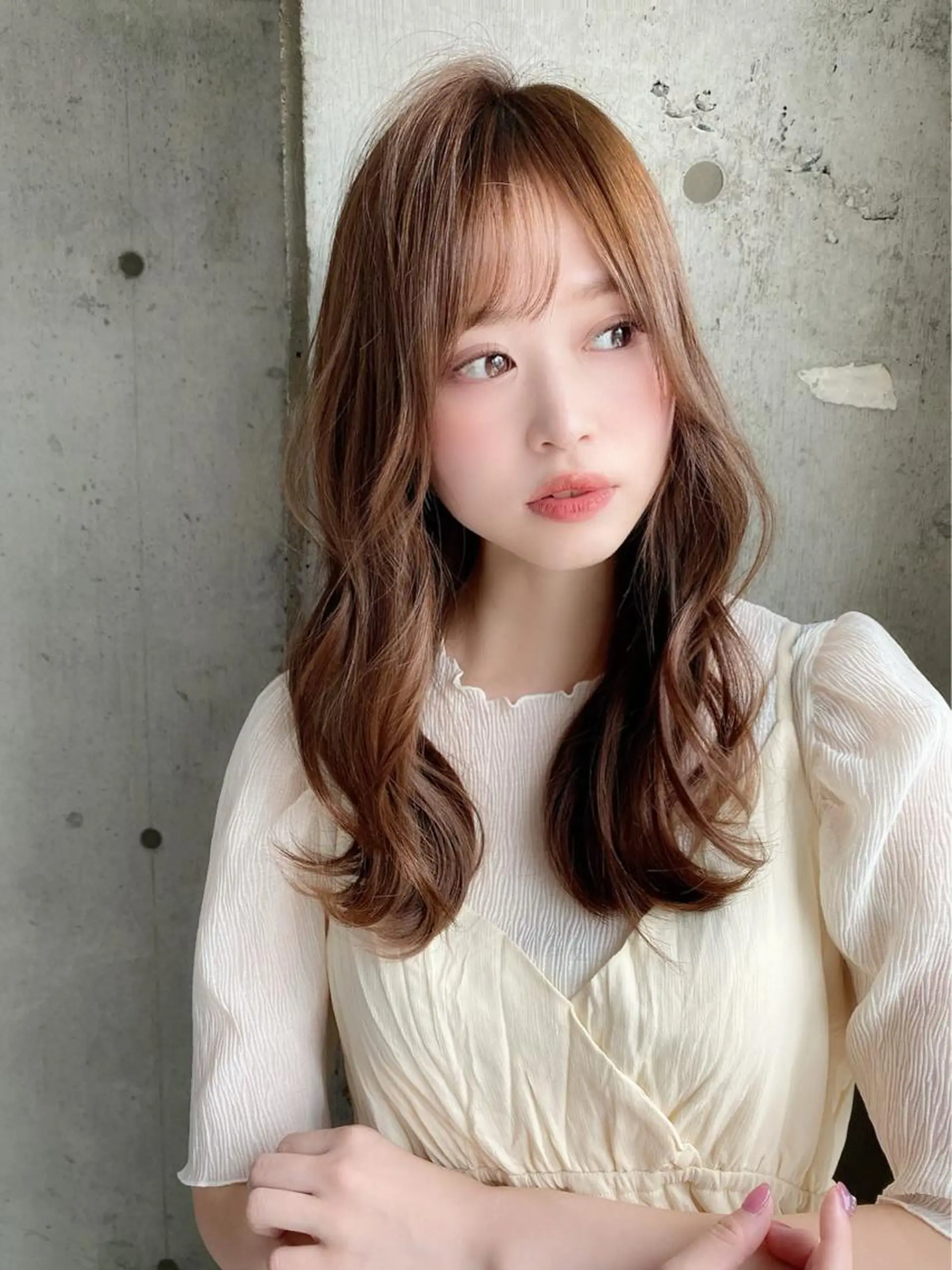 セミロング 韓国風ヘア✻透明感 カラー✻yukaのヘアスタイル
