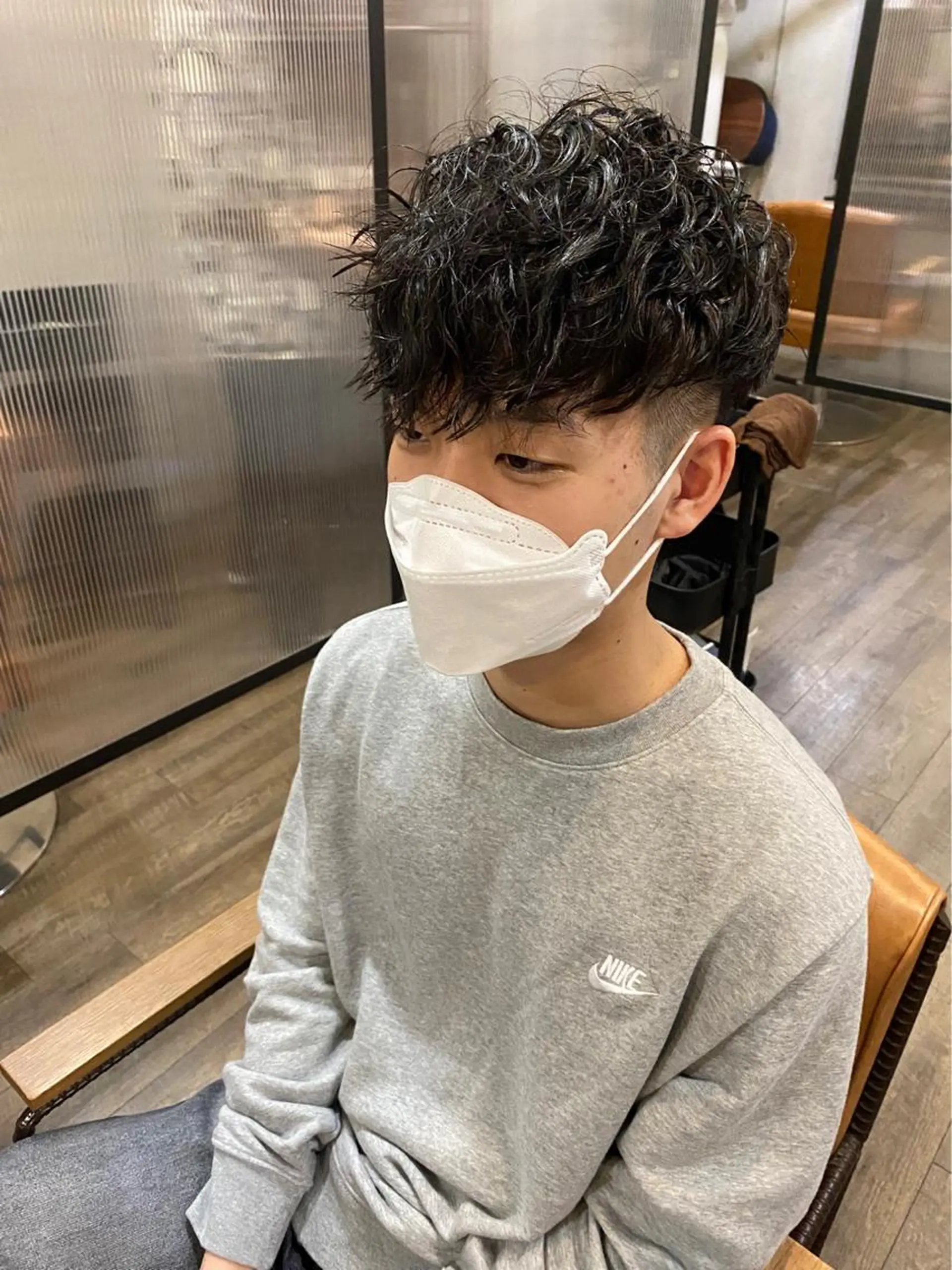 パーマ メンズ センターパート マッシュ メンズパーマ メンズツイストパーマ ツイストスパイラルパーマ カット パーマ ヘアセット 心斎橋/メンズ /ルレイル/地形真希のヘアスタイル